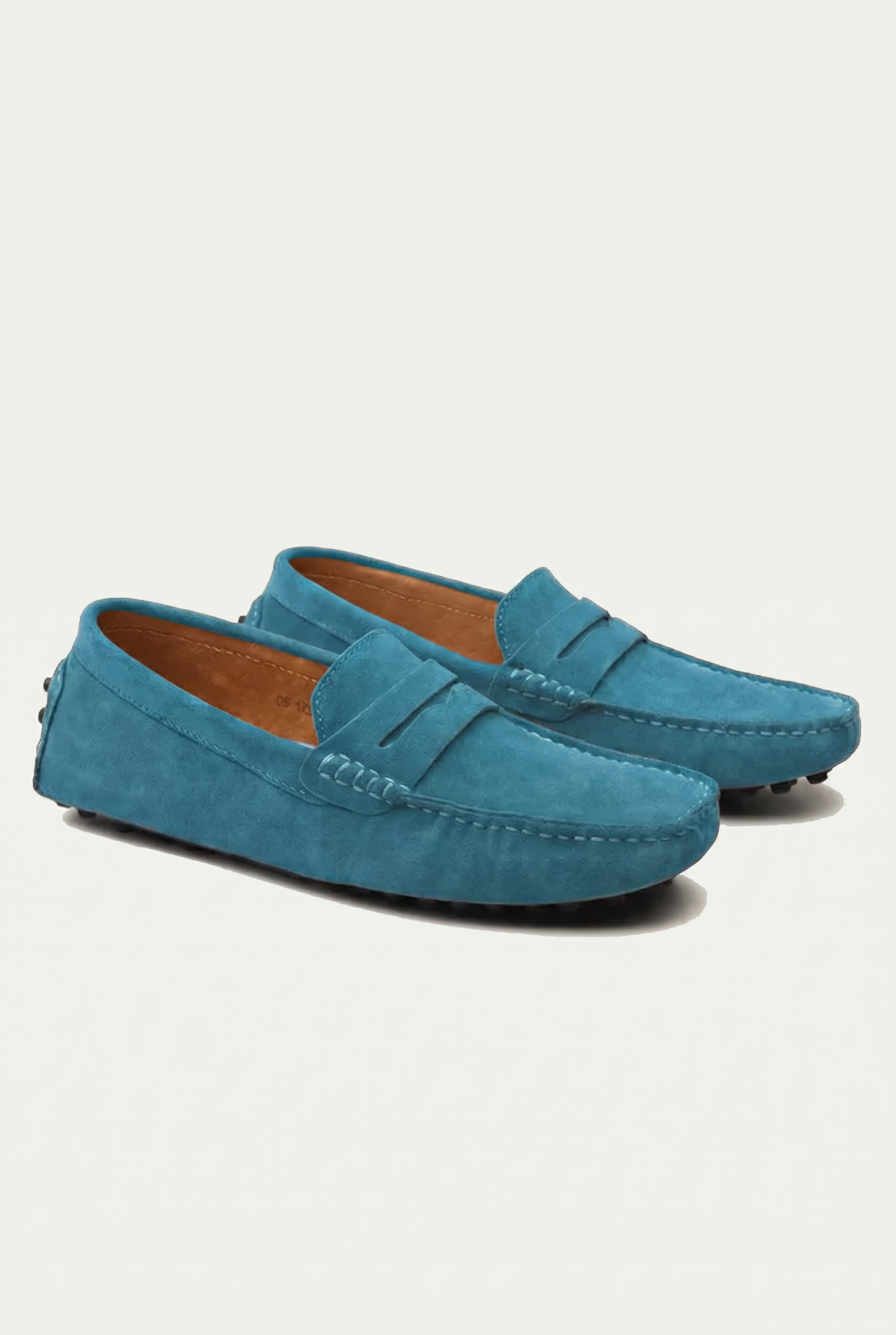 Suede Driver Loafers Turquoise