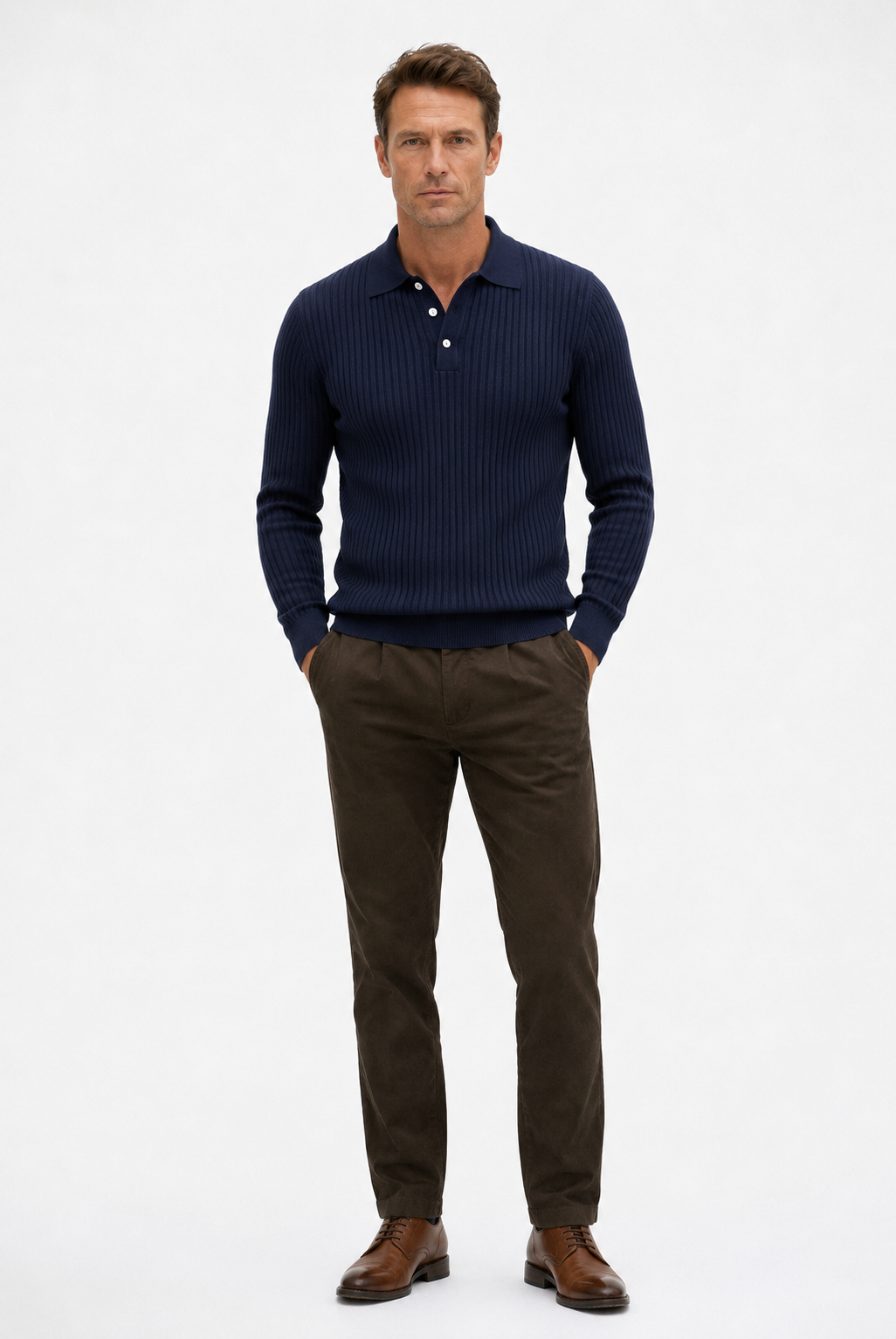 Marcello™ Ribbed Polo Navy