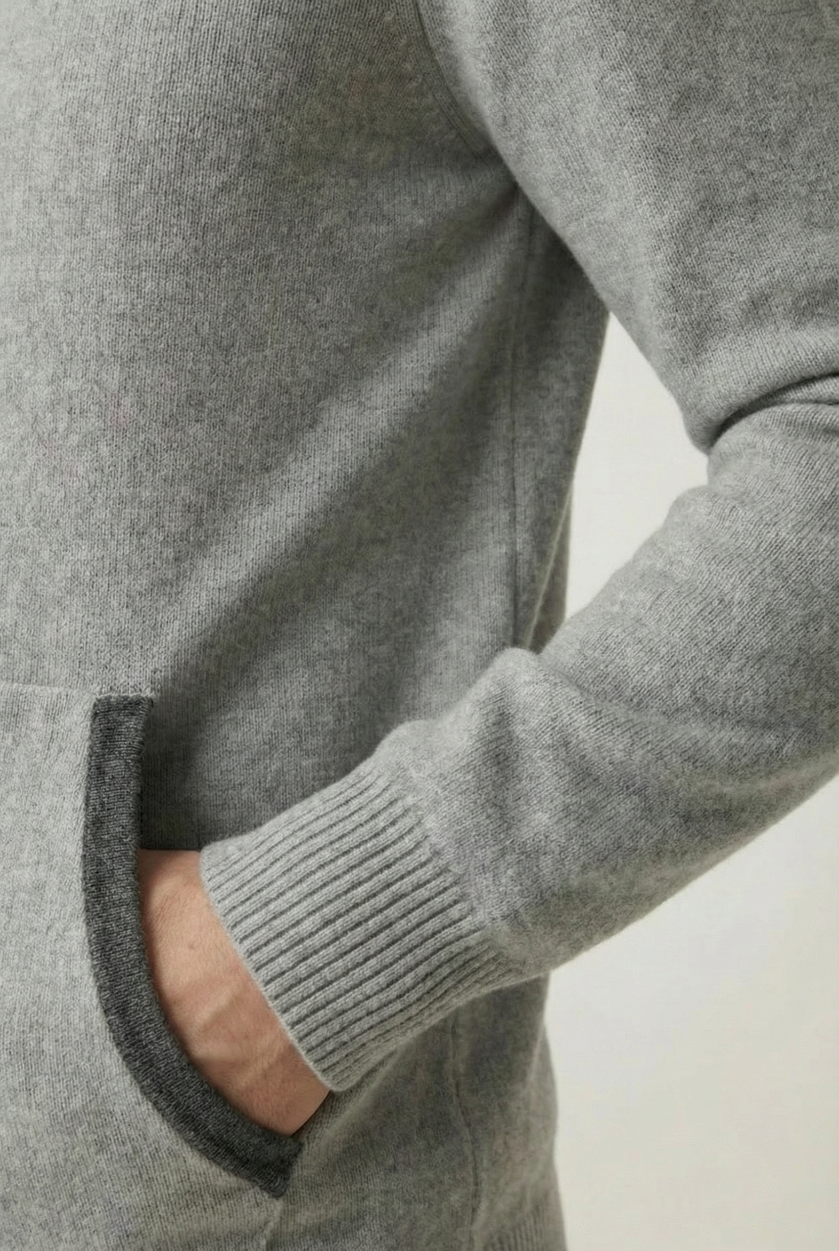 Cashmere Hooded Cardigan Grey