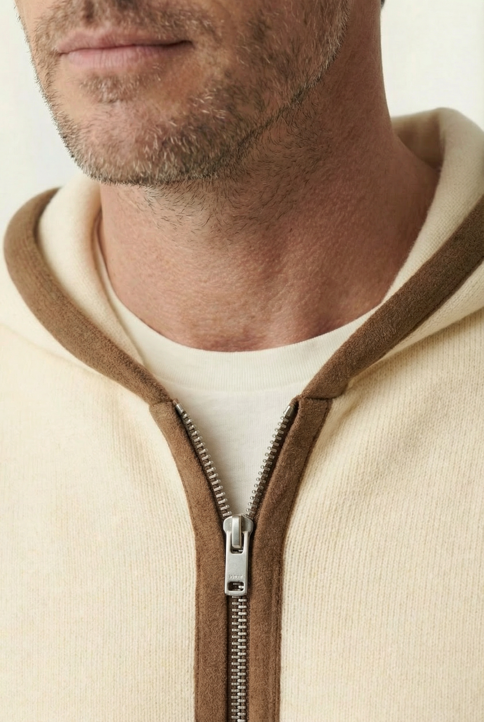 Cashmere Hooded Cardigan Cream