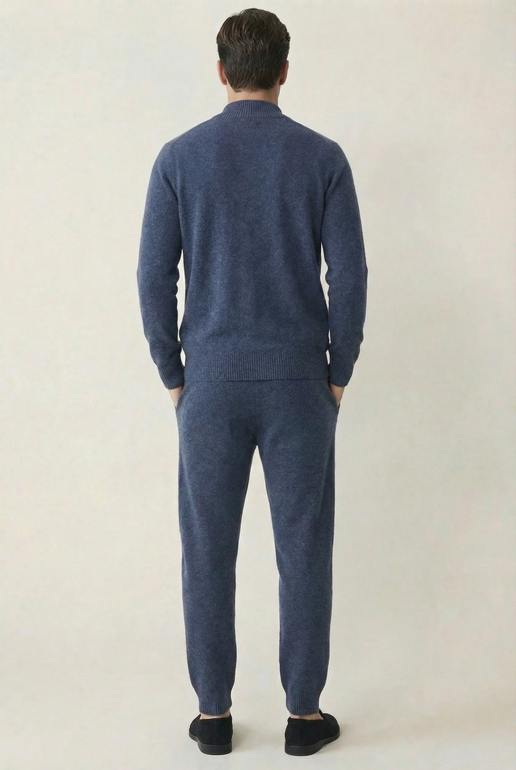 Premium Wool Zip Set - Cobalt Blue