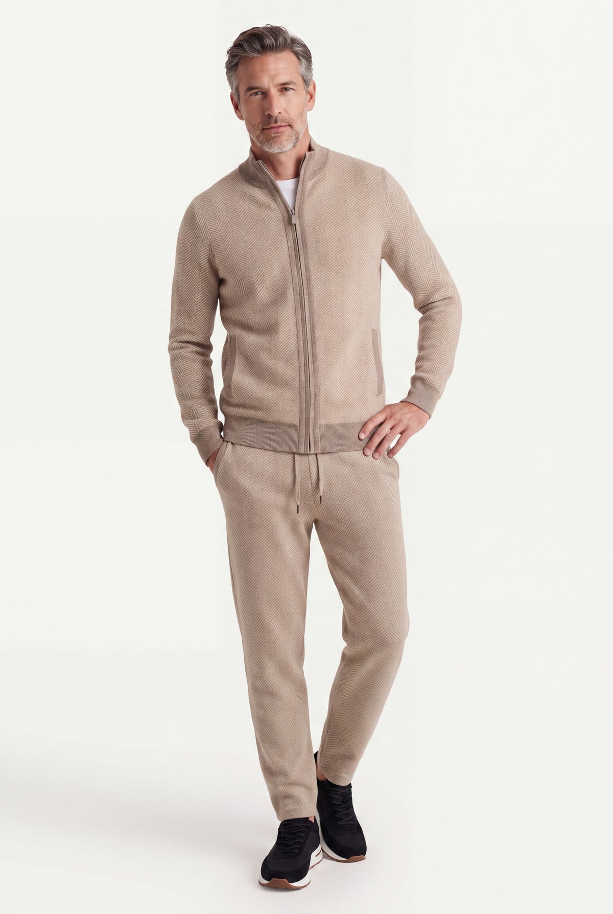 Mirsino Zip Set Camel Pure Cashmere