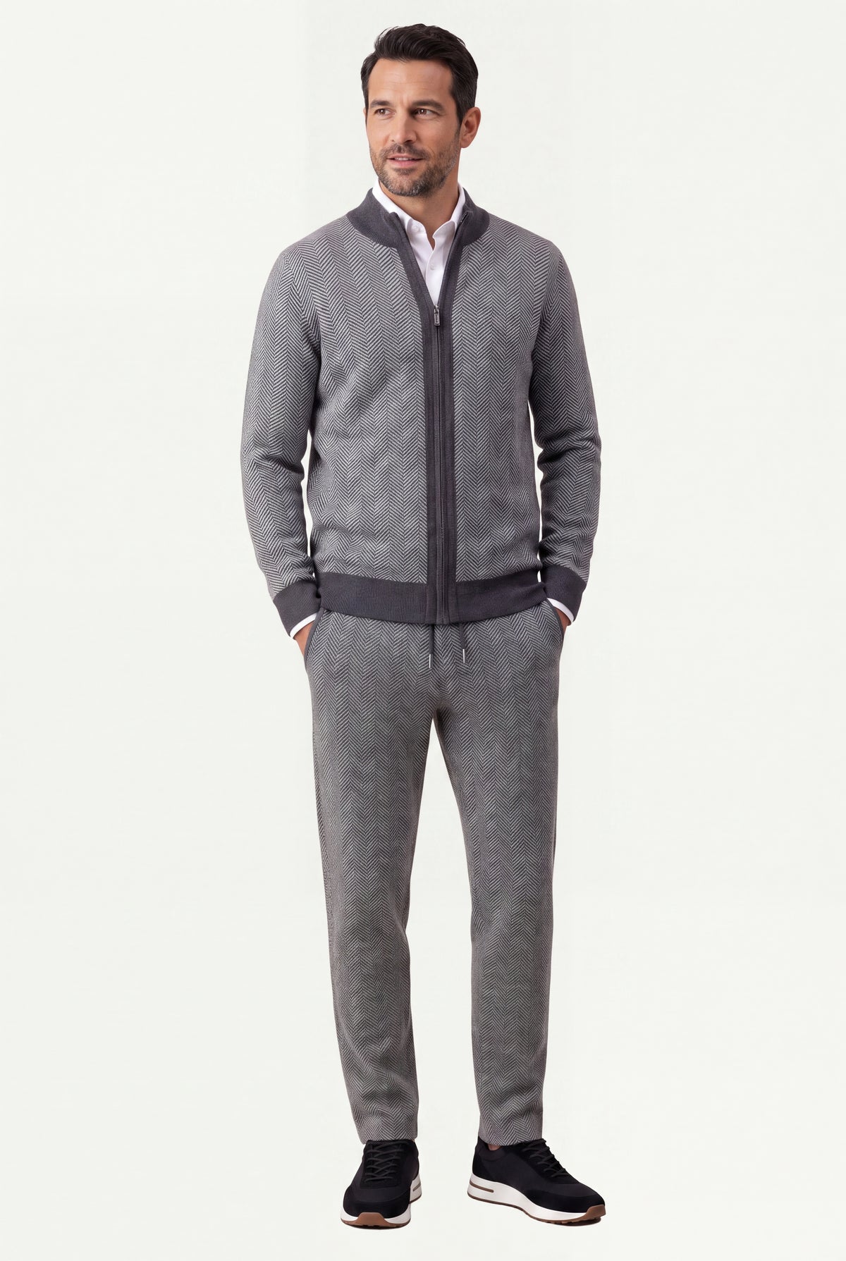 Mirsino Cashmere Zip Set Grey