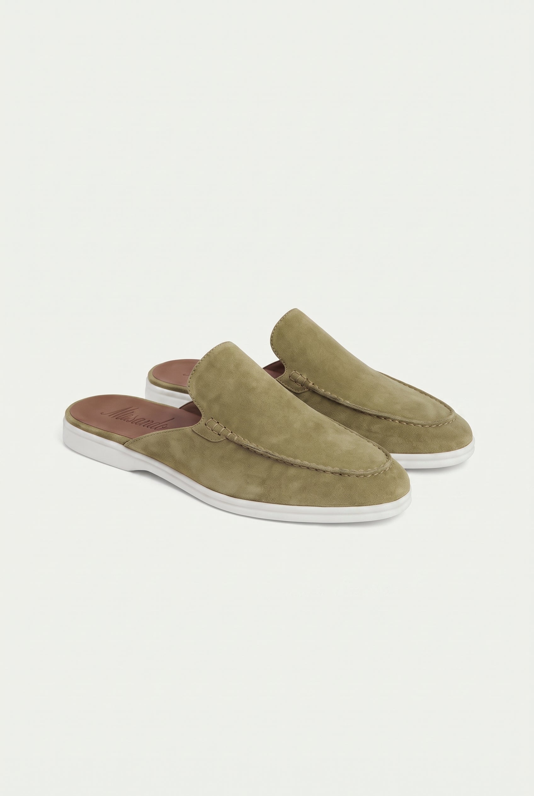Yacht Loafer Suede Mule Olive