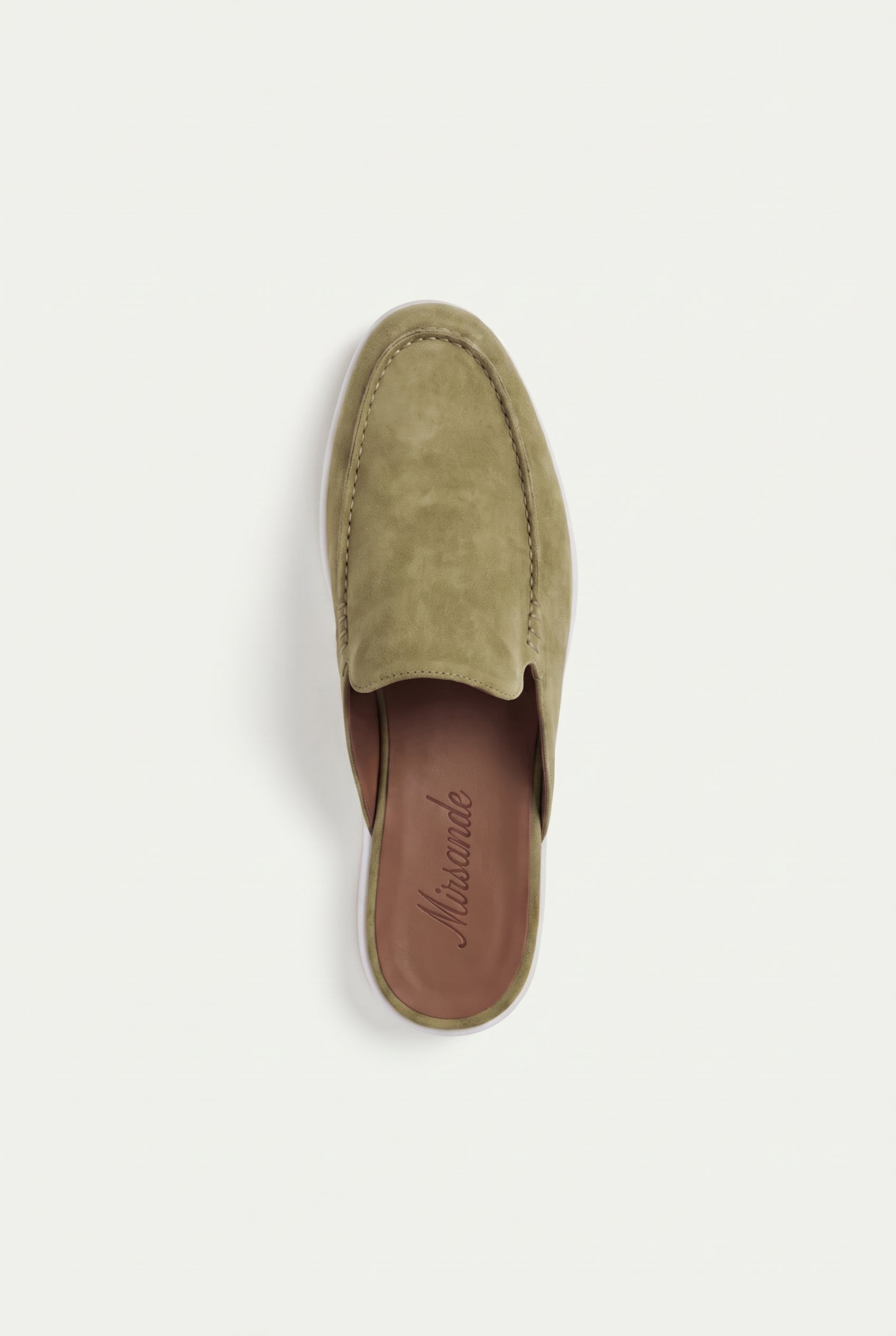 Yacht Loafer Suede Mule Olive