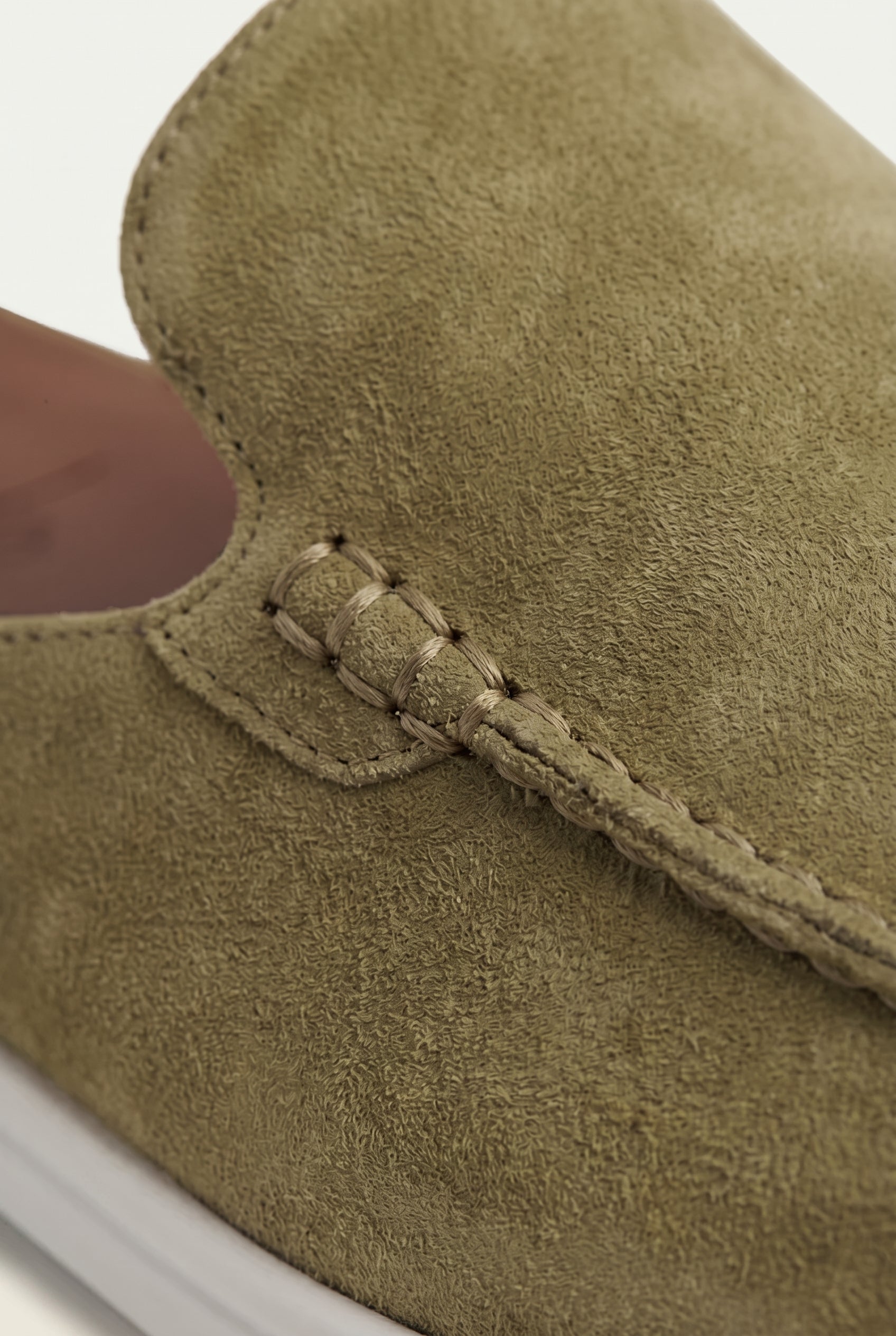 Yacht Loafer Suede Mule Olive