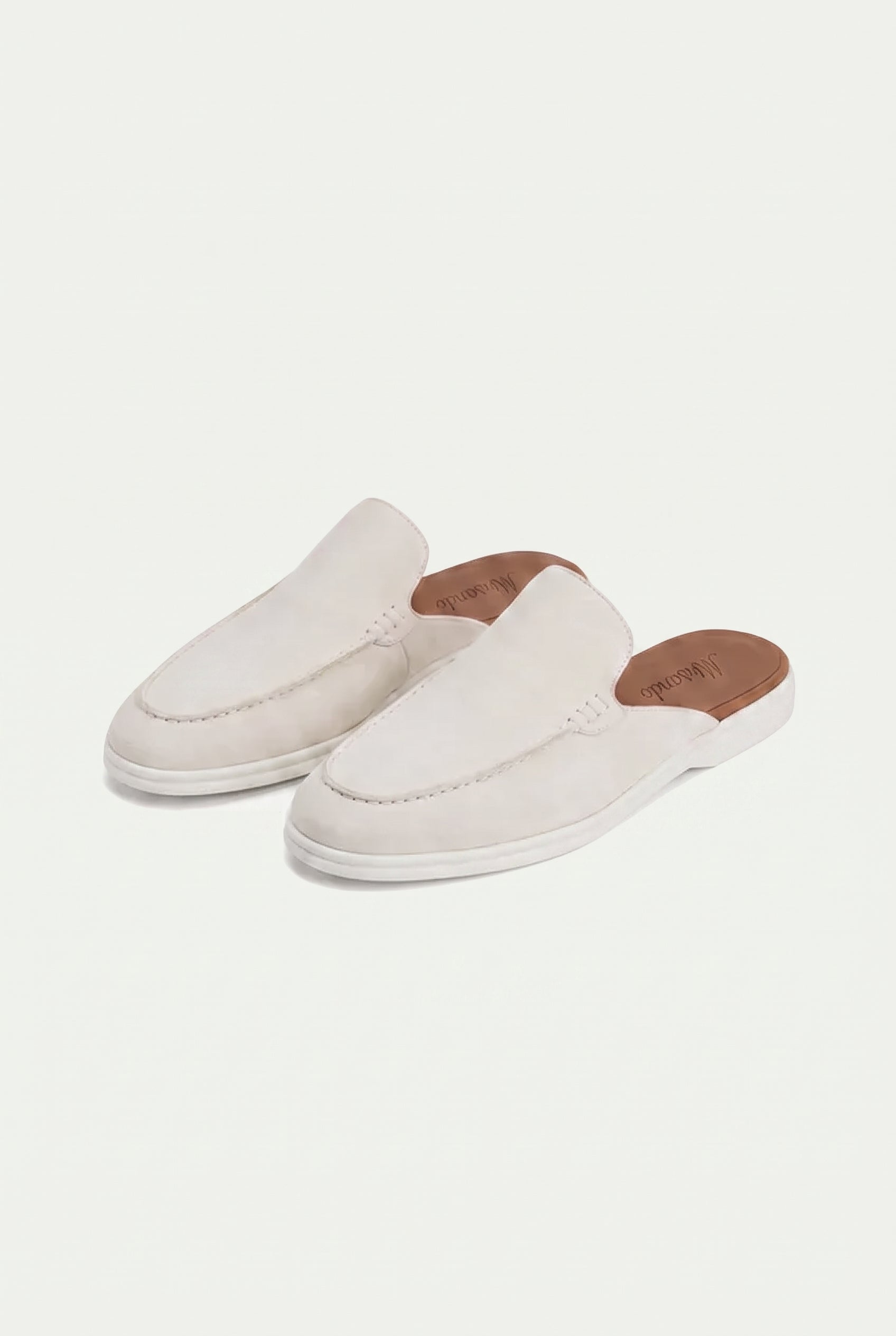 Yacht Loafer Suede Mule White