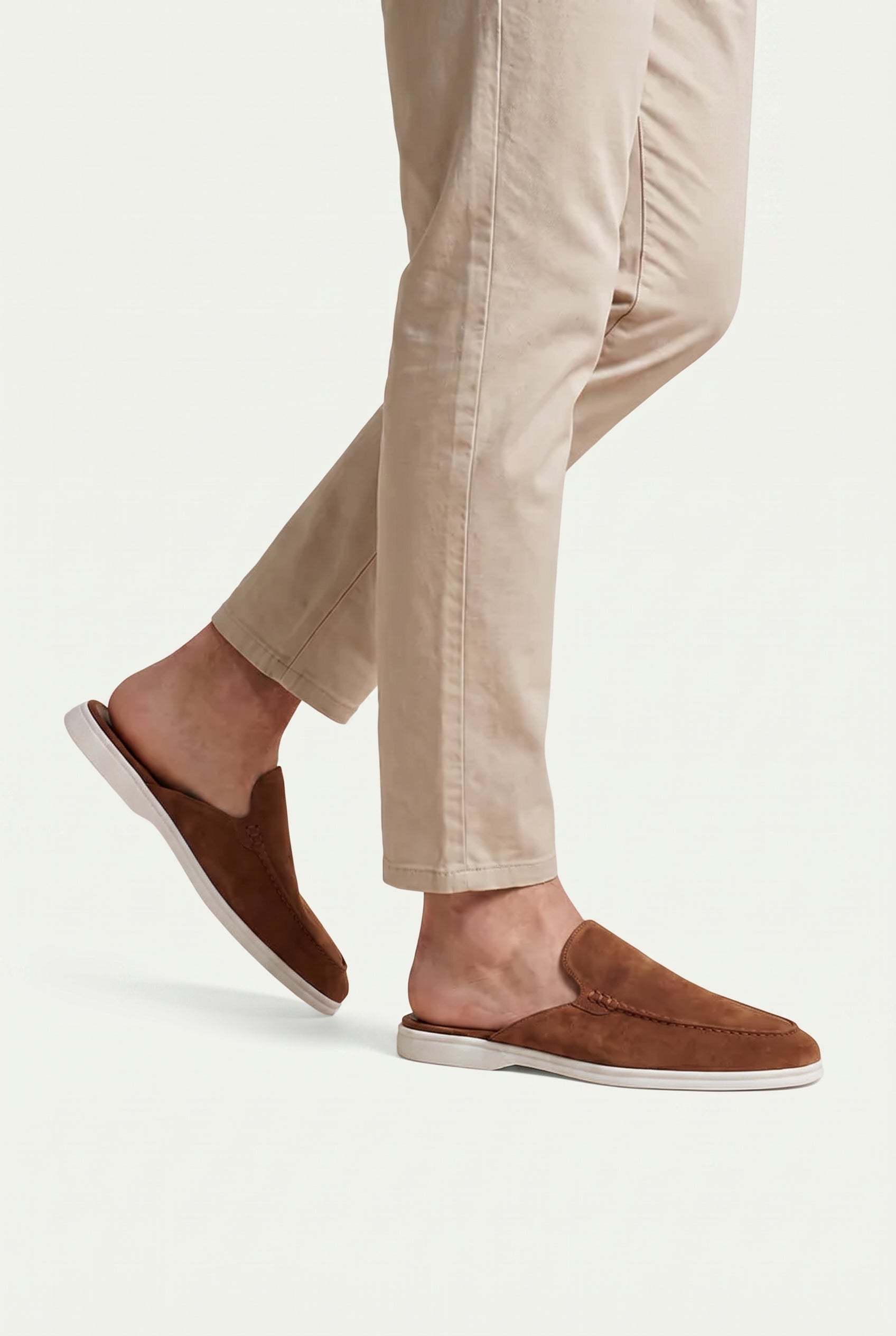 Yacht Loafer Suede Mule Tan