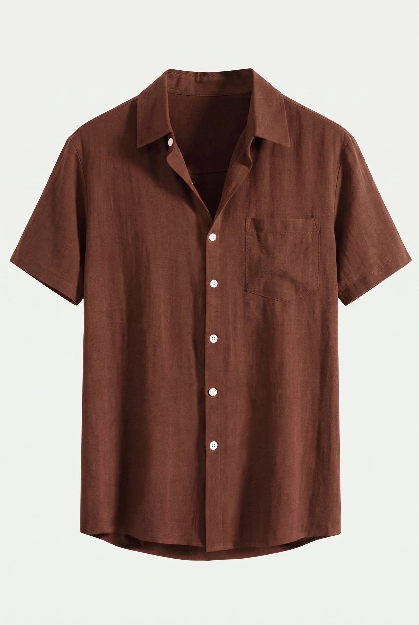 Linen Rayon Blend Button Up Shirt Peru