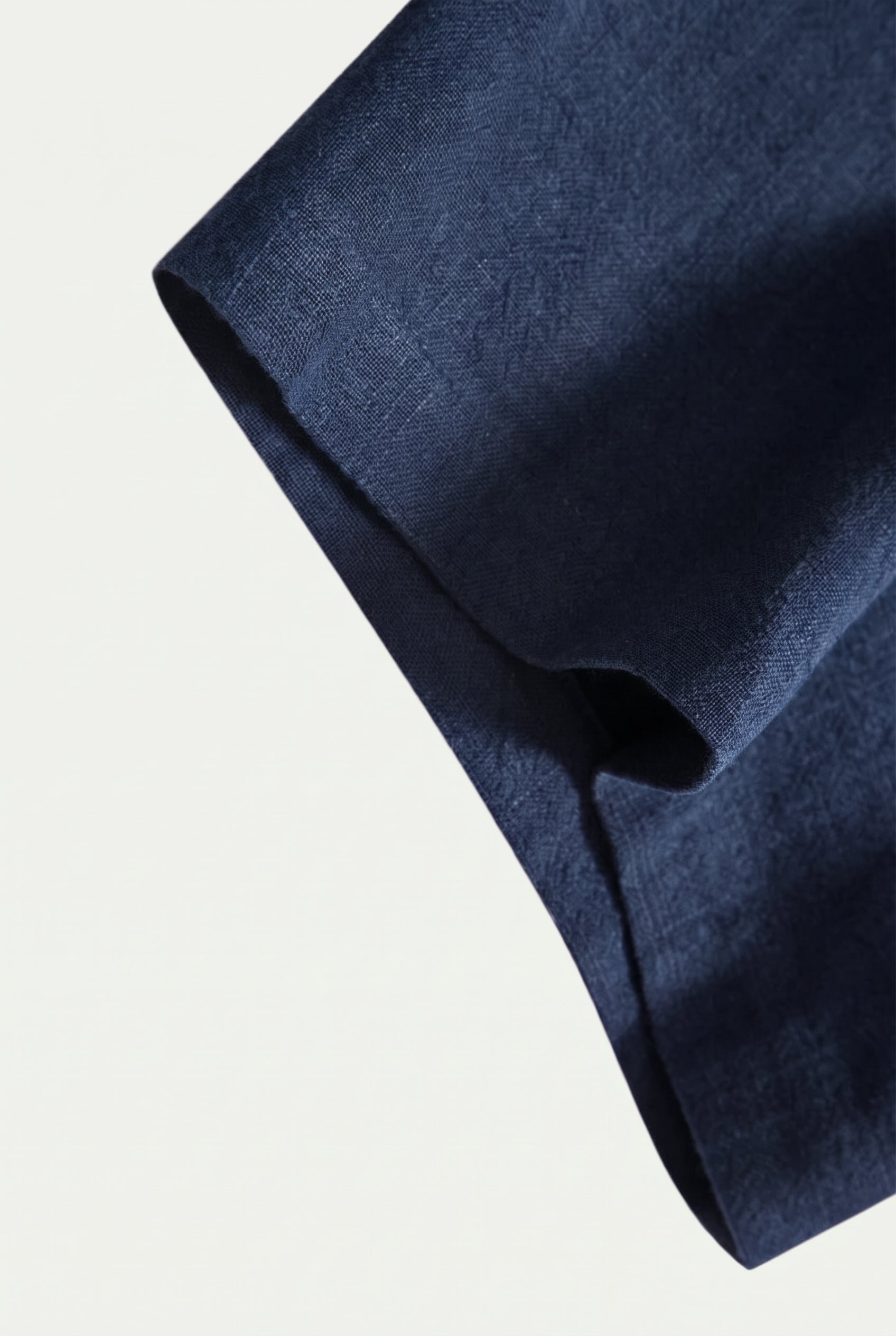 Linen Rayon Blend Button Up Shirt Navy