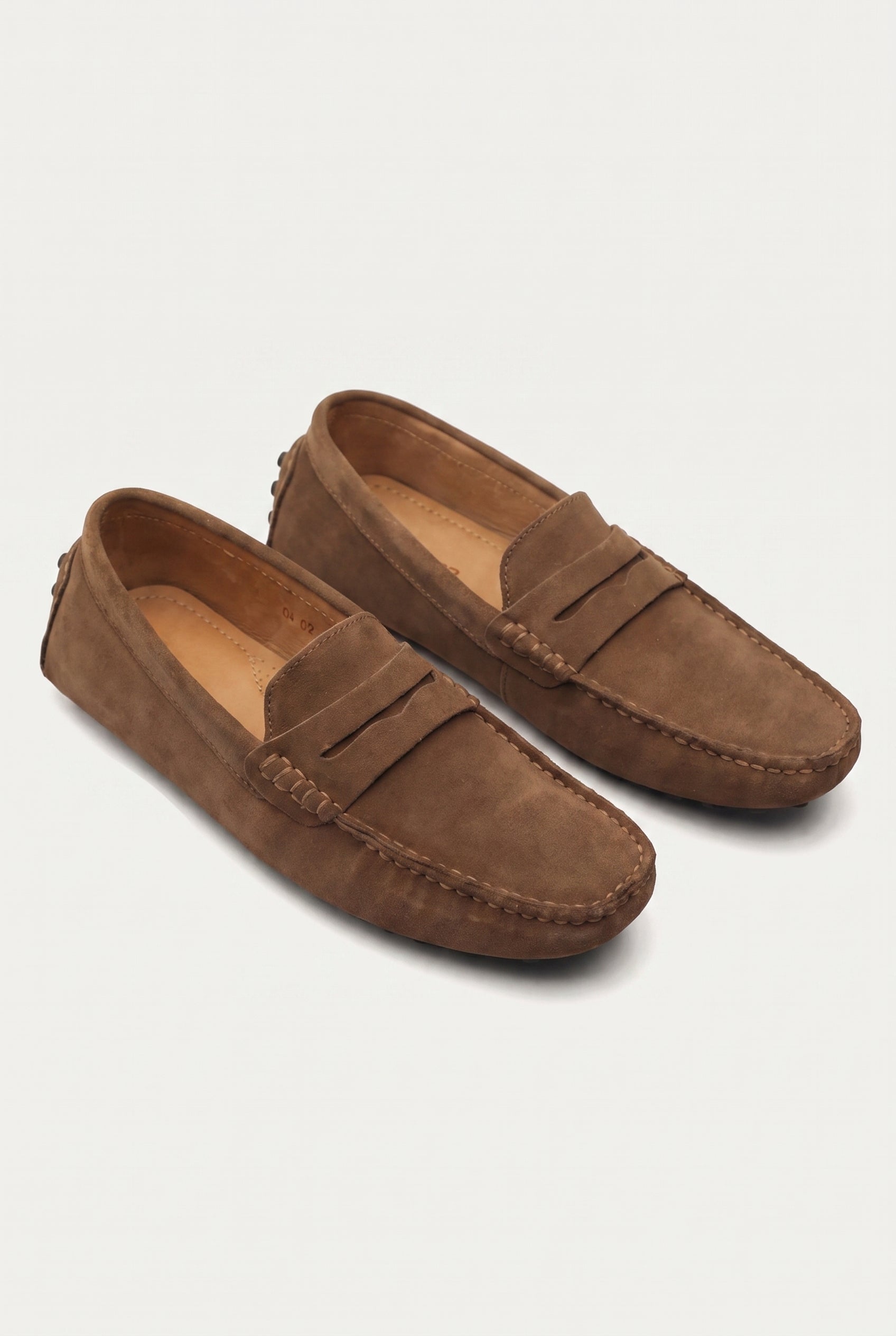 Suede Driver Loafers Brown