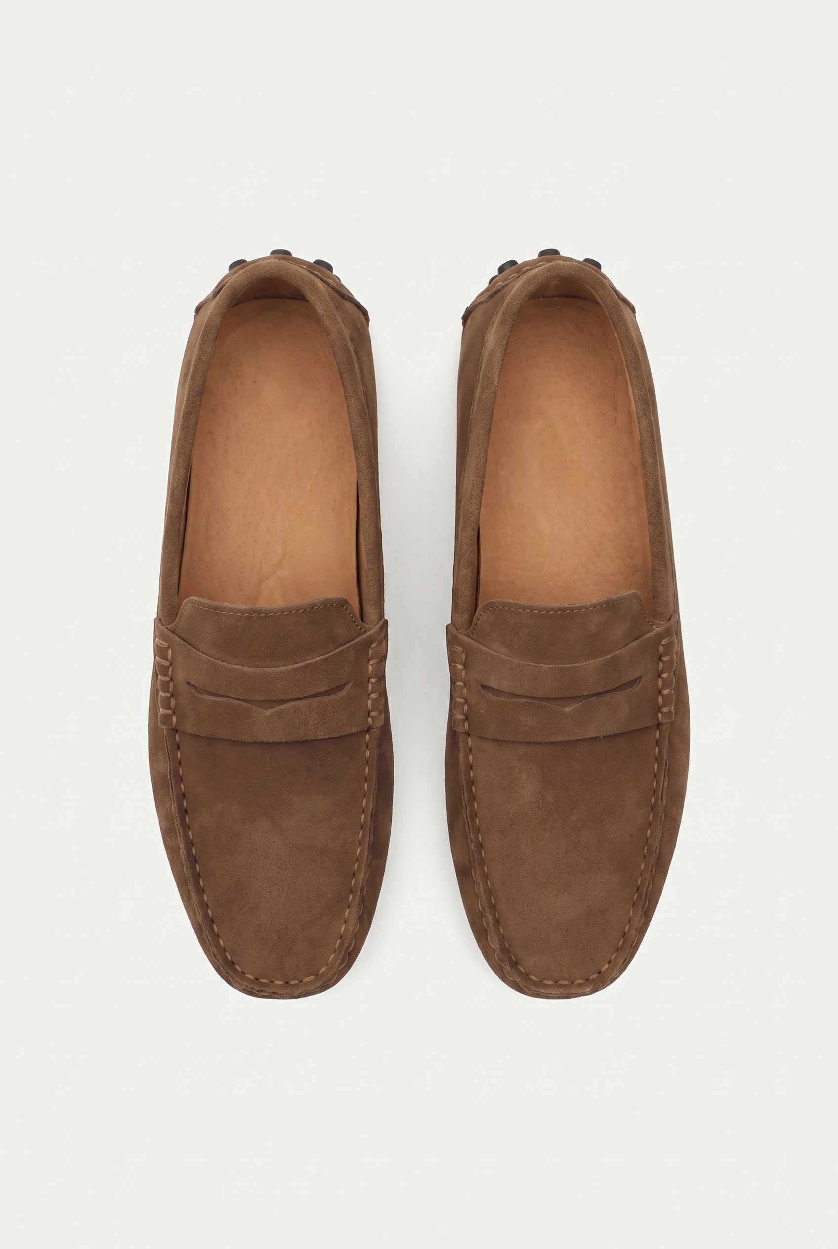 Suede Driver Loafers Brown
