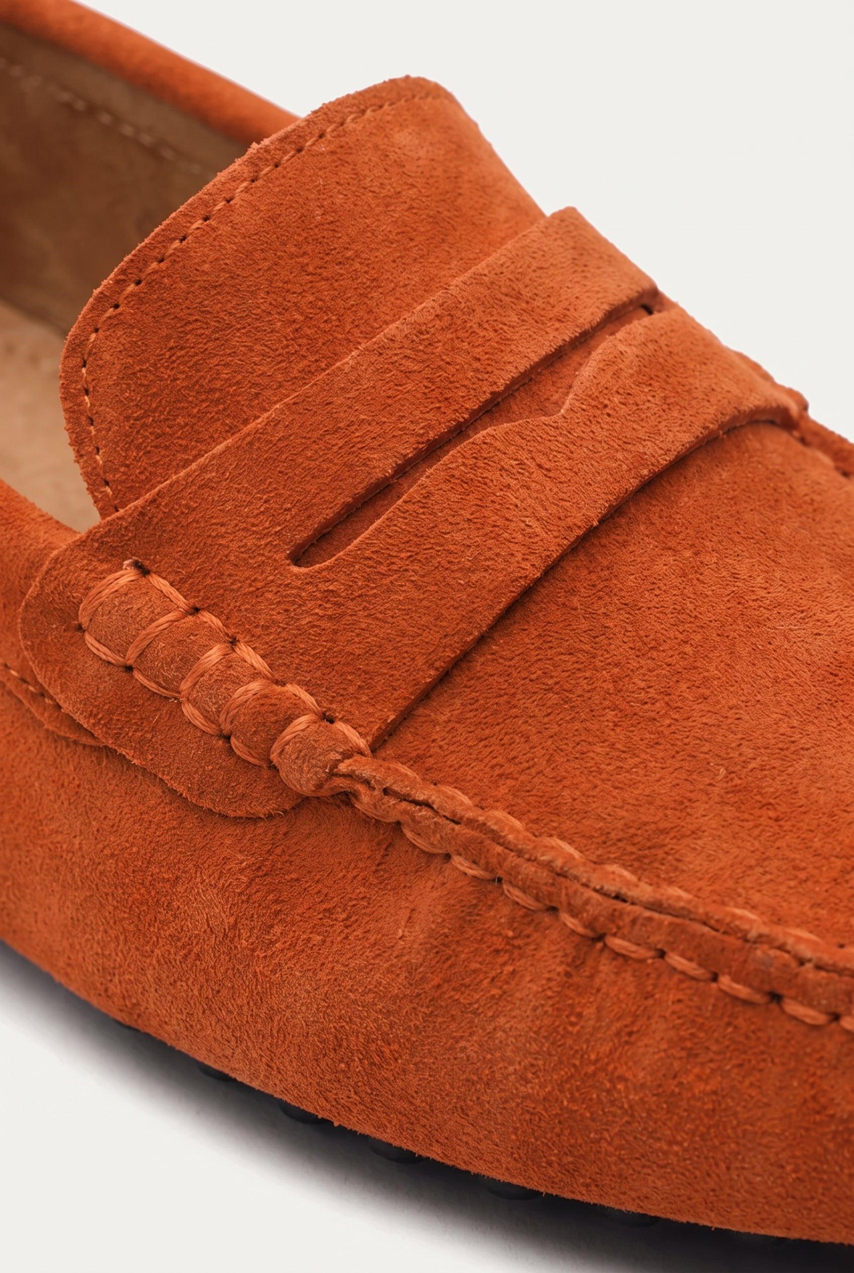 Suede Driver Loafers Orange