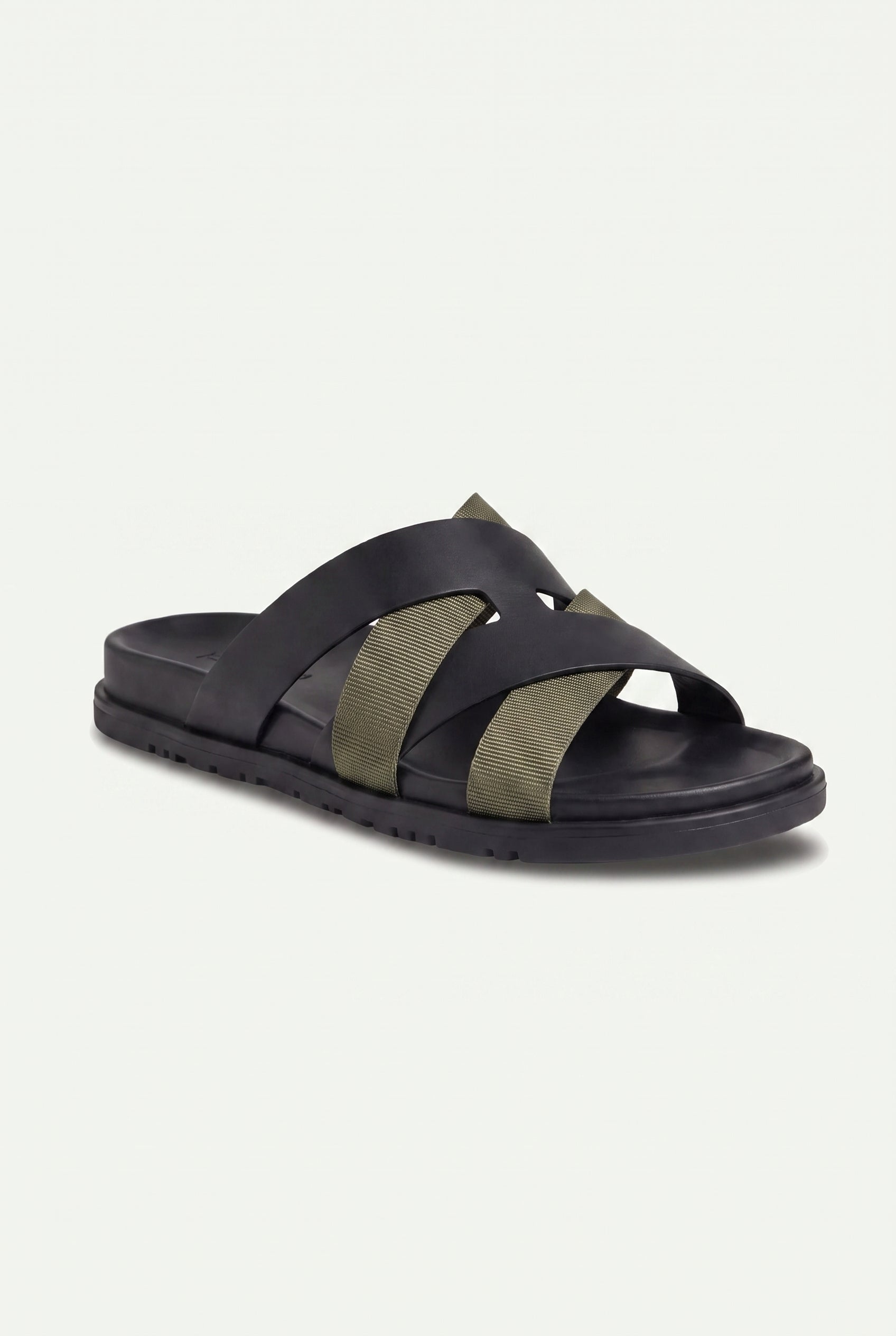 Mirsiani Leather Sandal Black Olive
