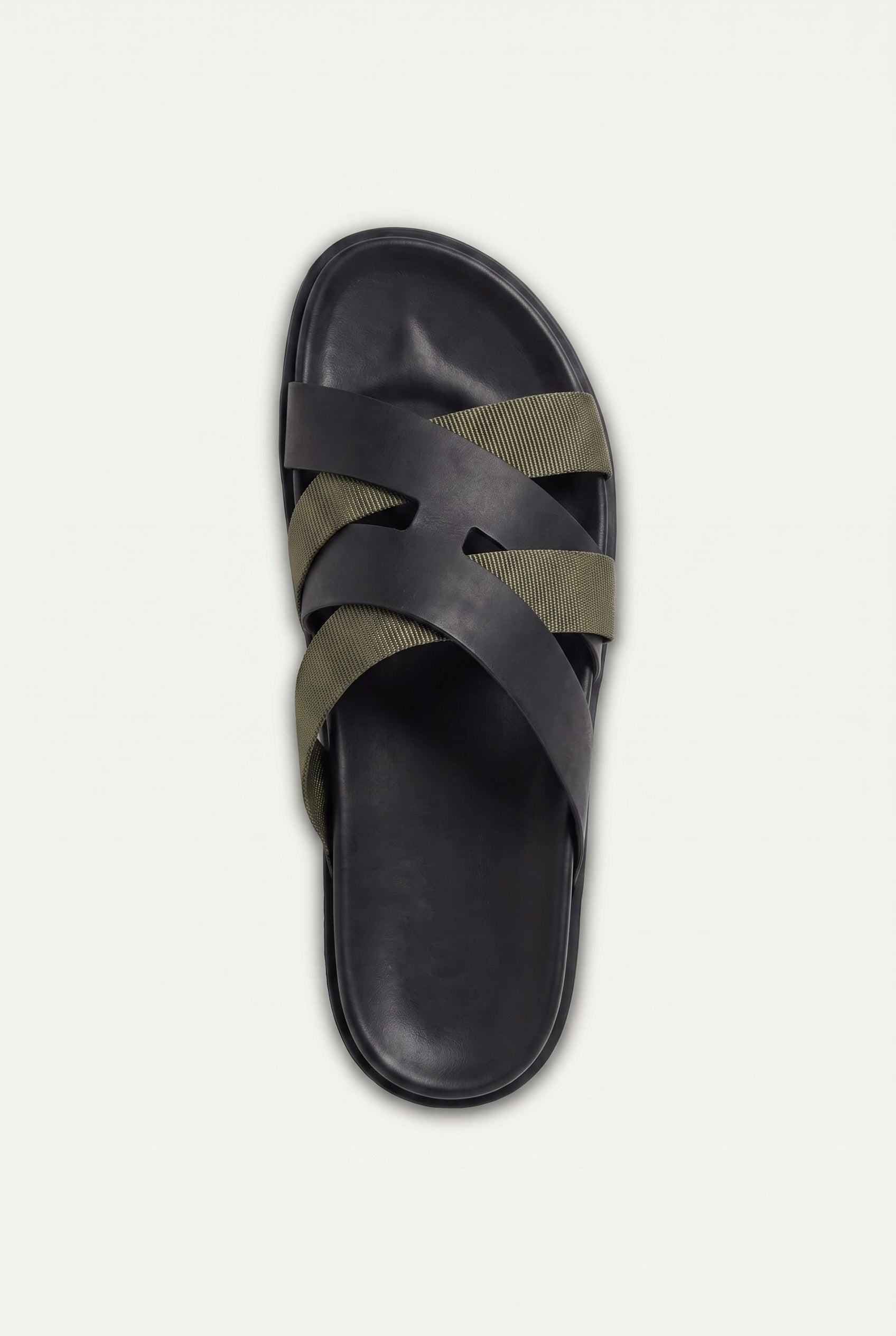 Mirsiani Leather Sandal Black Olive