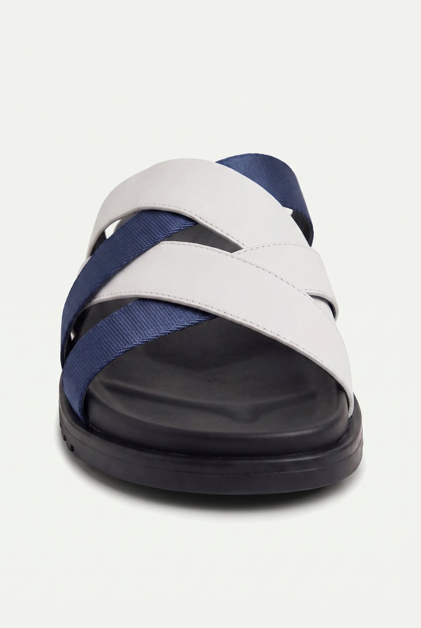 Mirsiani Leather Sandal White Navy