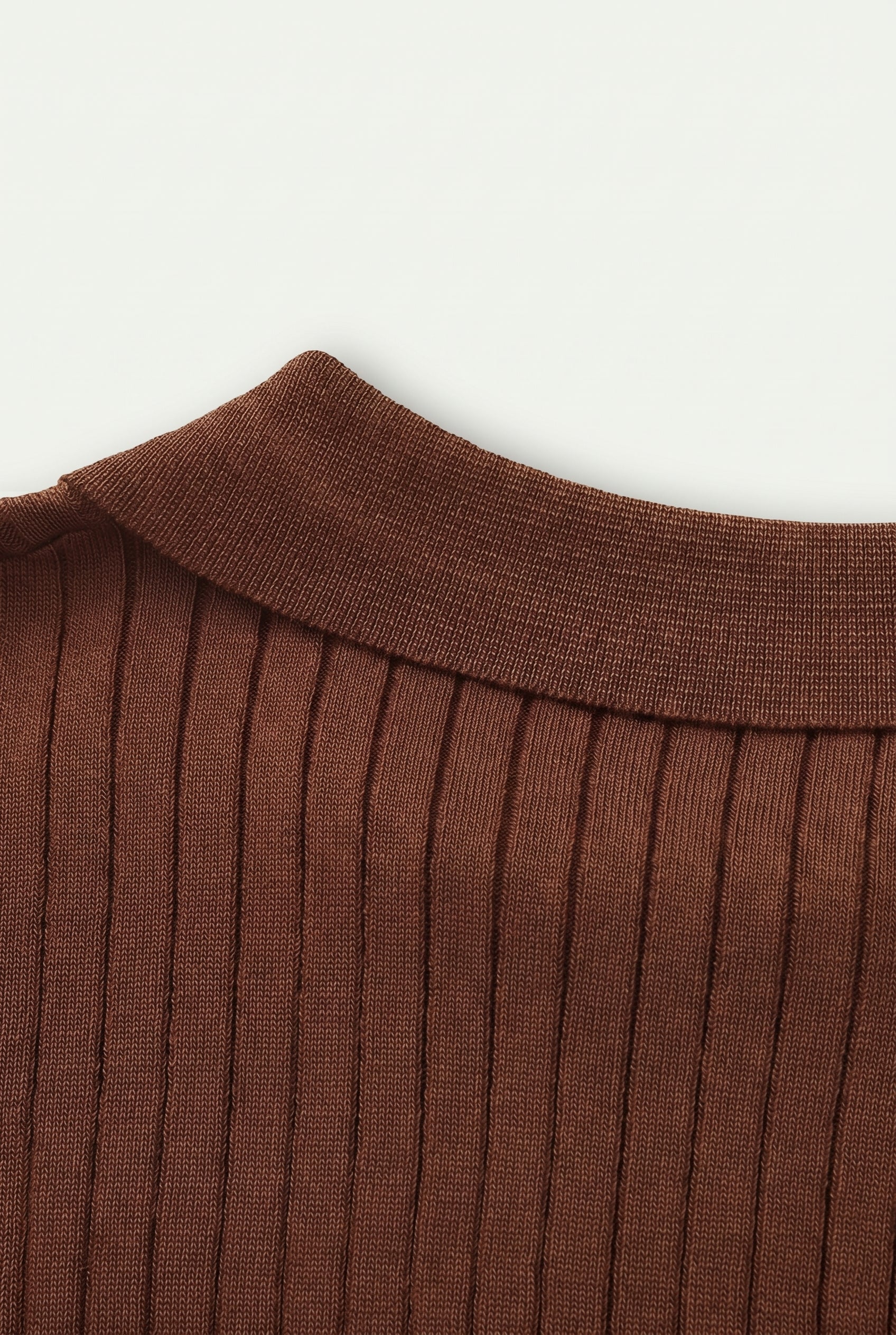 Premium Ribbed Polo Brown
