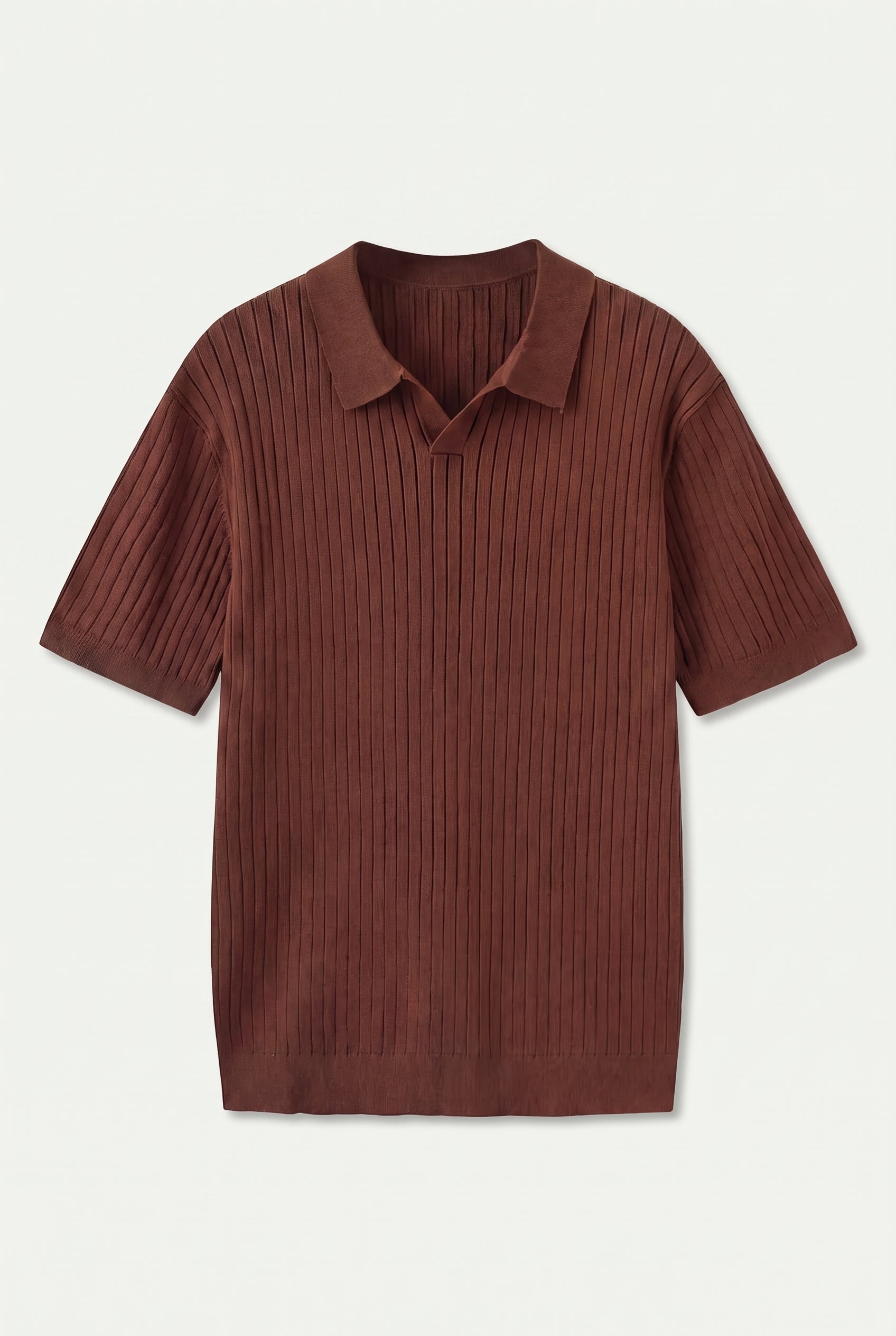 Premium Ribbed Polo Brown