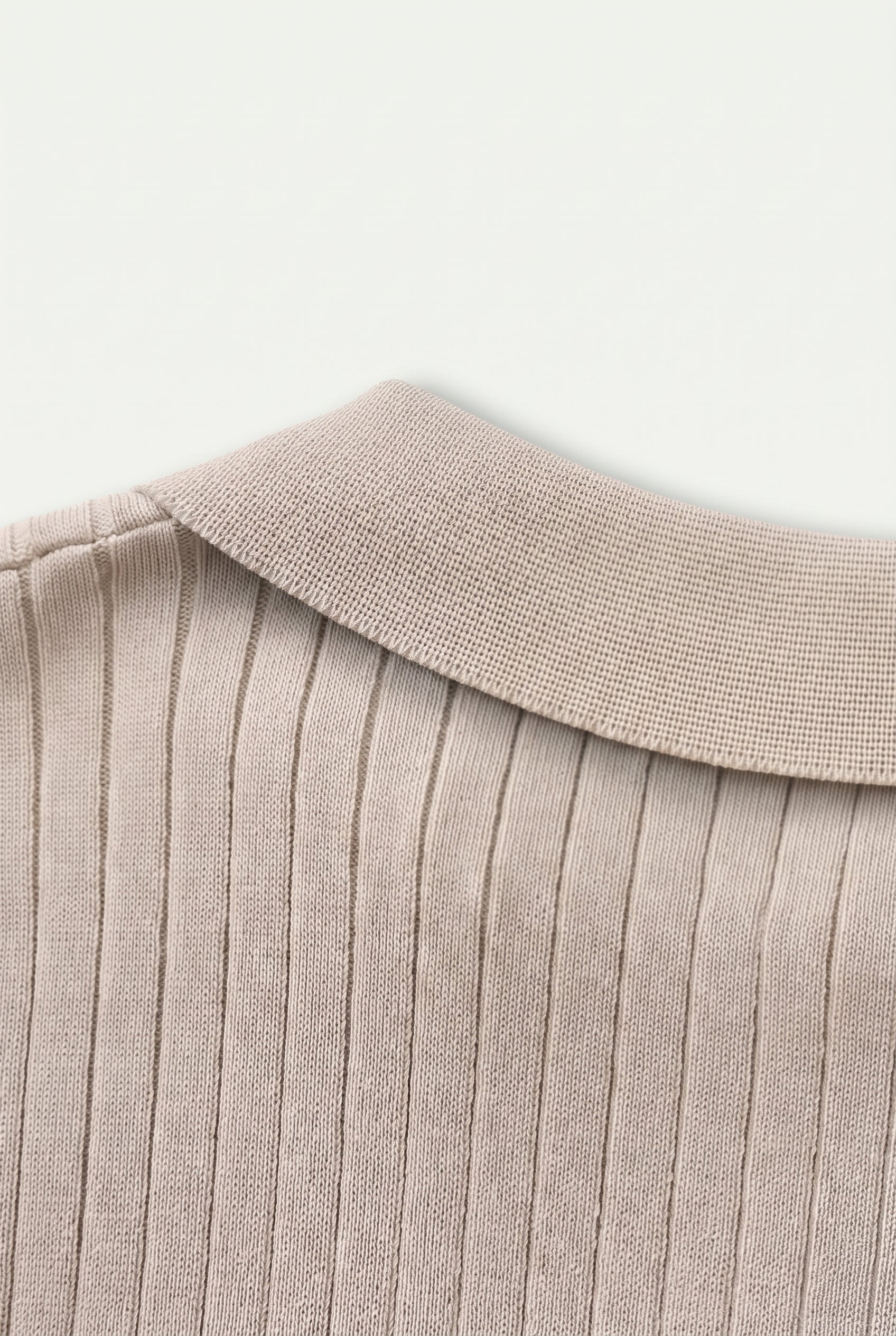 Premium Ribbed Polo Beige