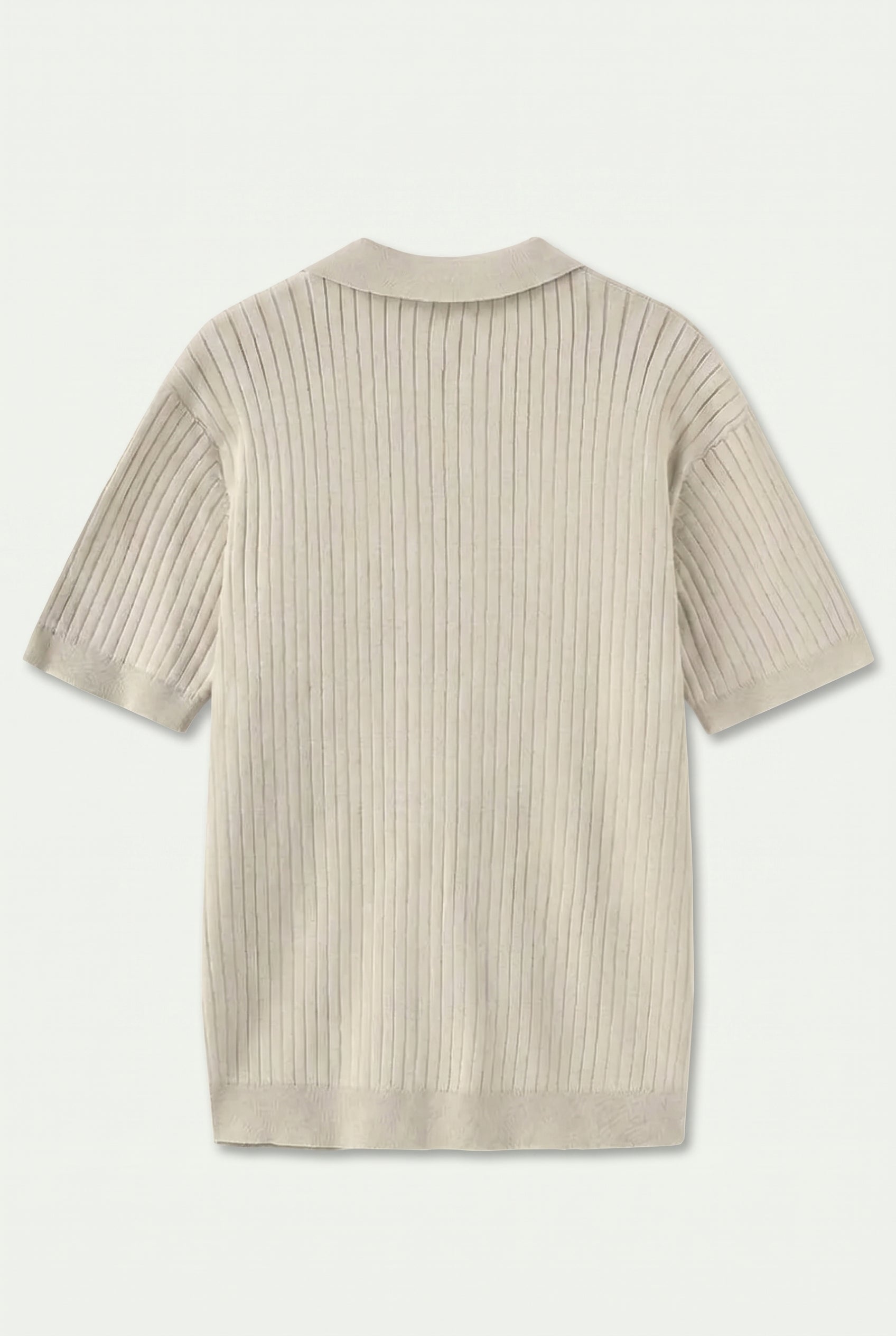 Premium Ribbed Polo Beige