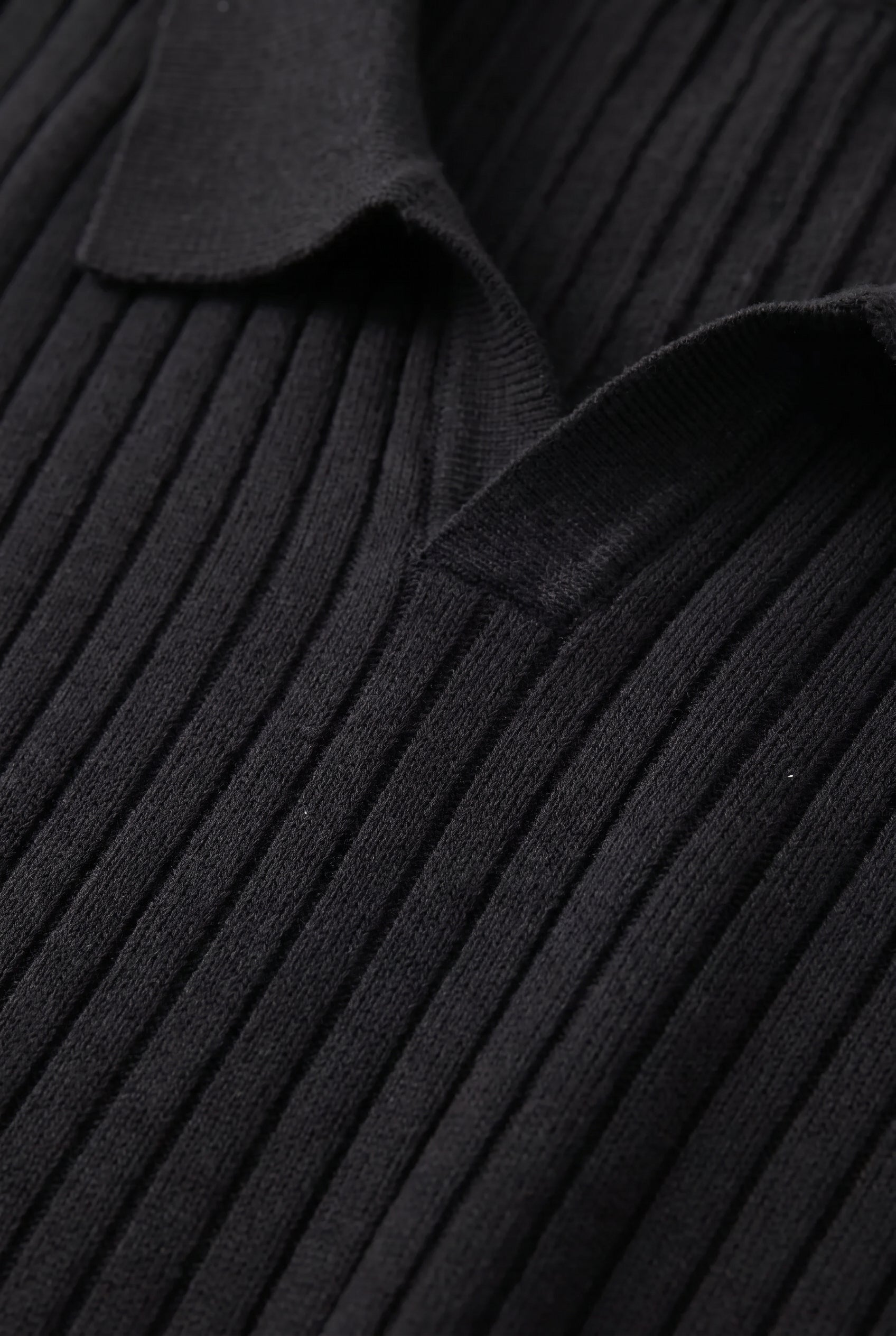 Premium Ribbed Polo Black