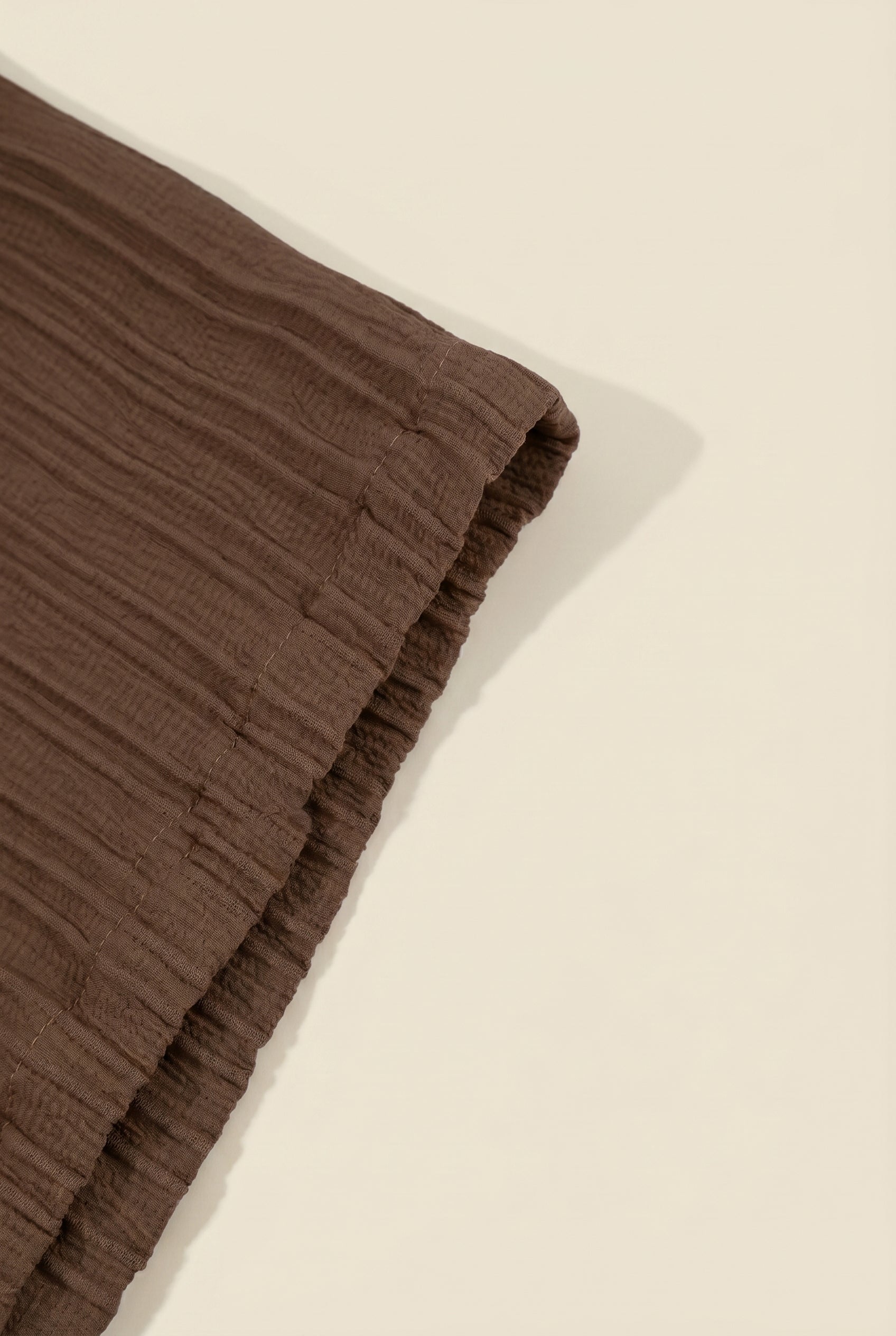 Linen Pleated Summer Set – Espresso Brown
