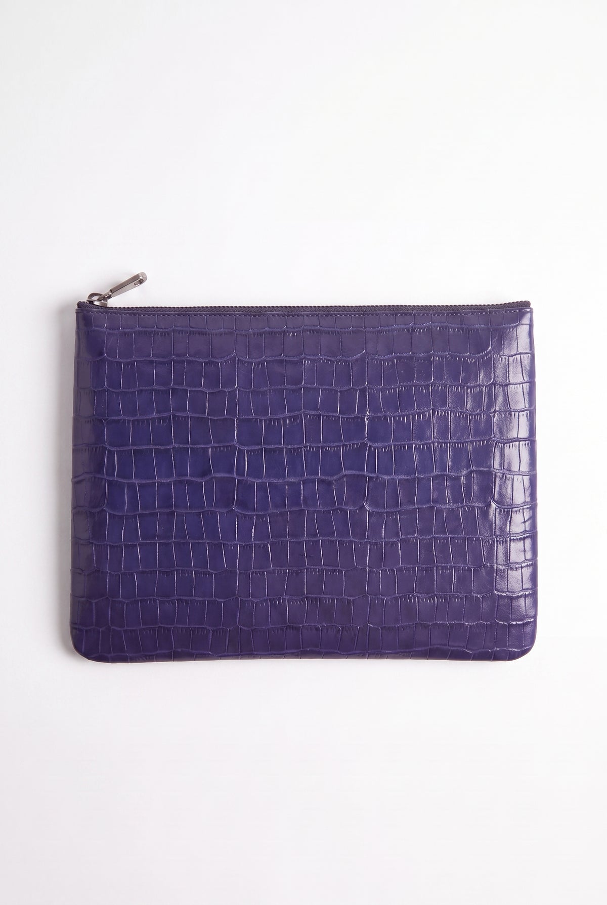 Mirsino Crocodile Embossed Pouch | Navy