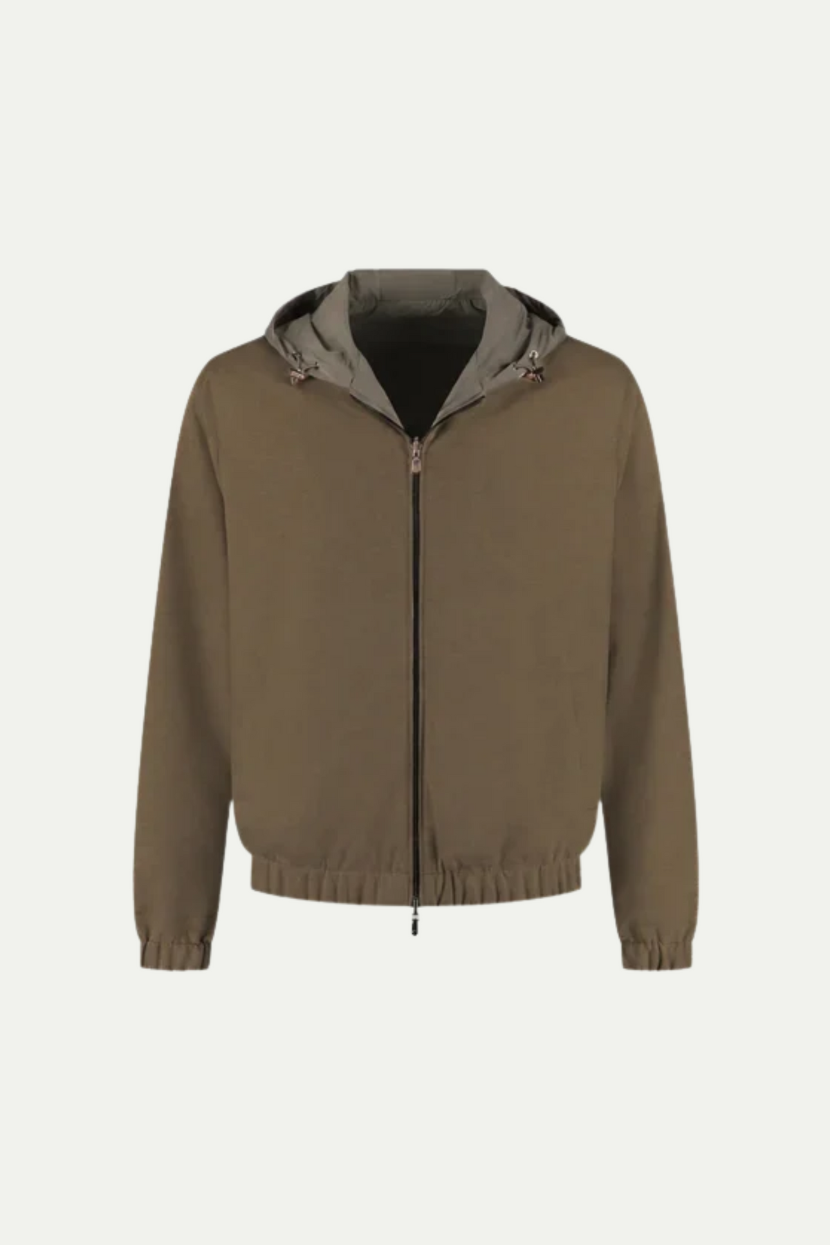Reversible Hooded Wool City Jacket Green/Olive
