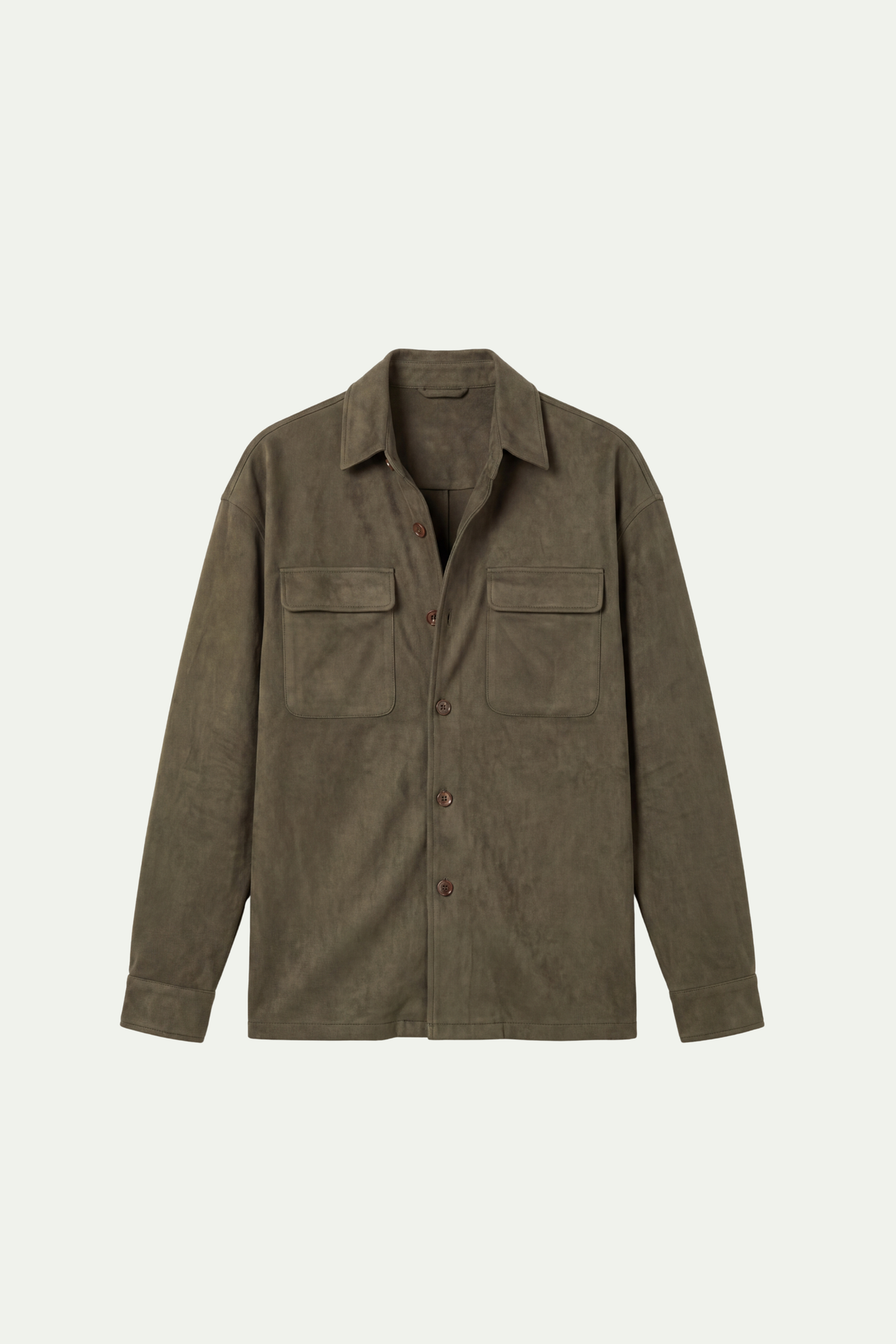 Mirsino Suede Overshirt | Khaki Green