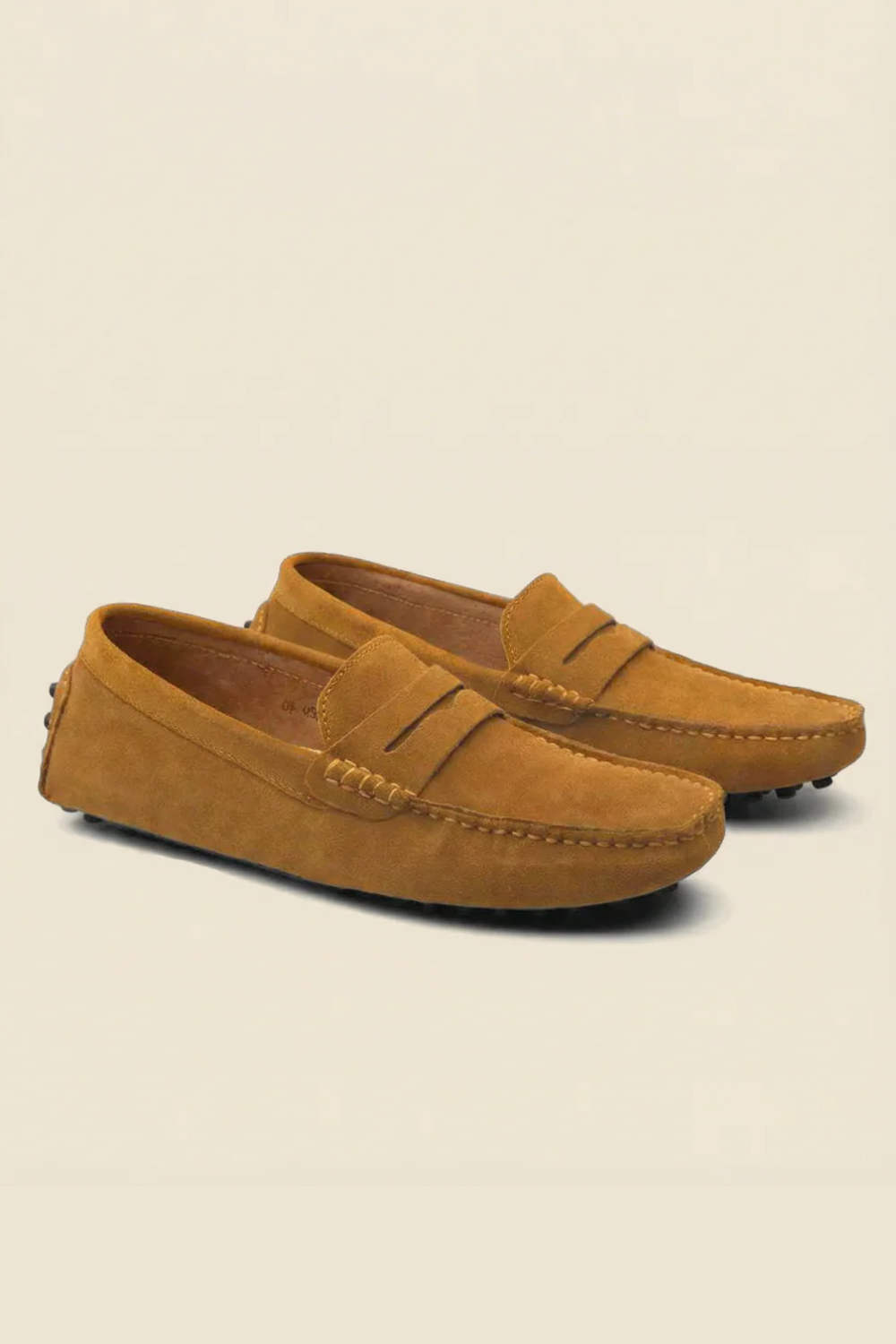 Suede Driver Loafers Caramel