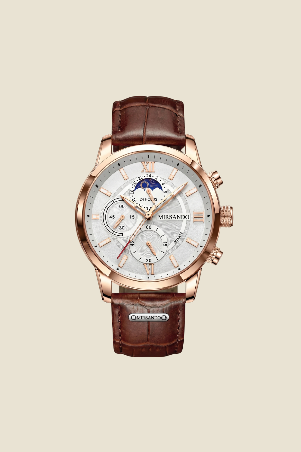 Lugano Classic Watch (Waterproof) Brown/White