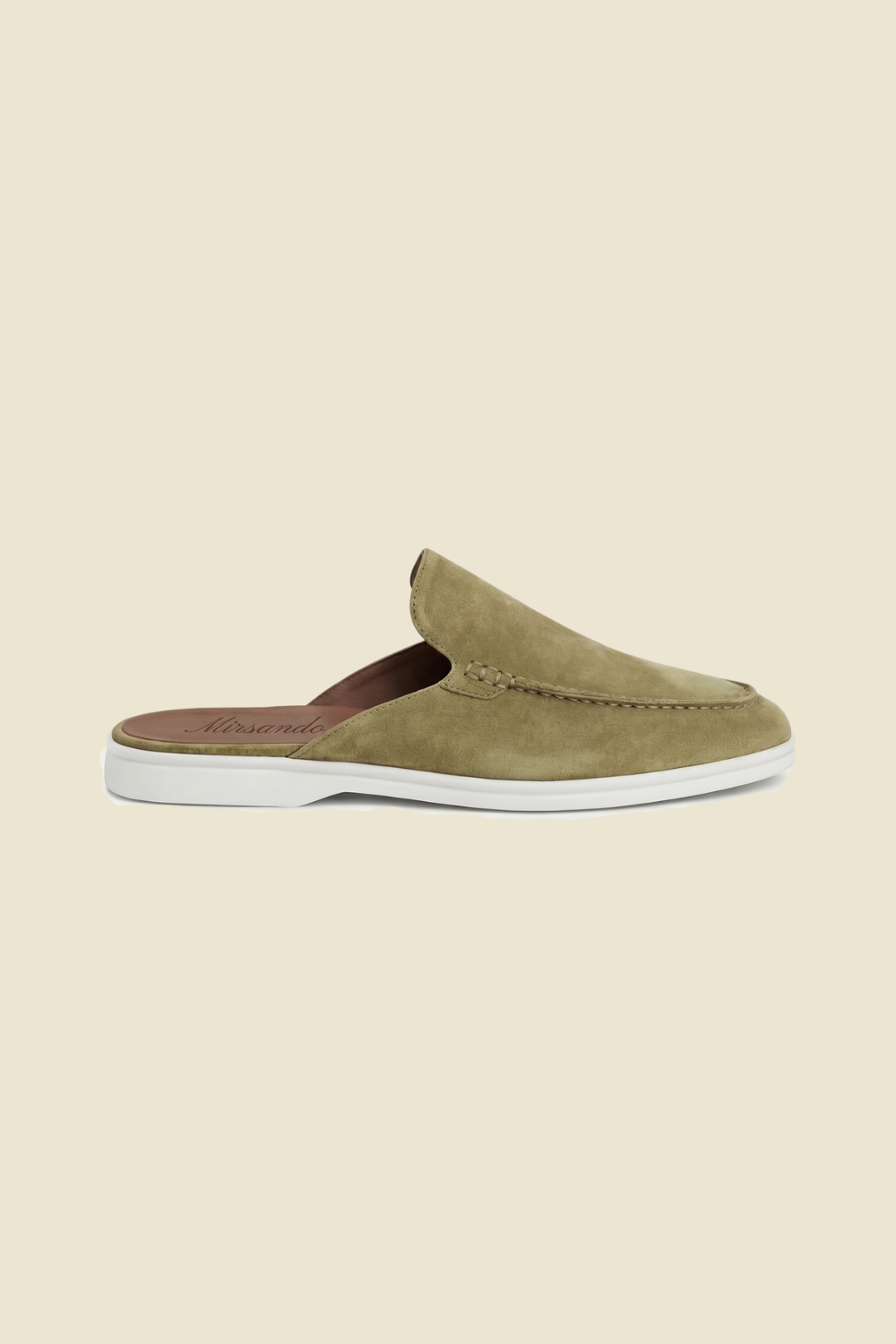 Yacht Loafer Suede Mule Olive