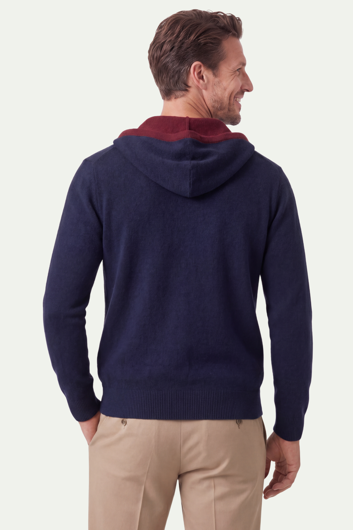 Cashmere Hooded Cardigan Navy