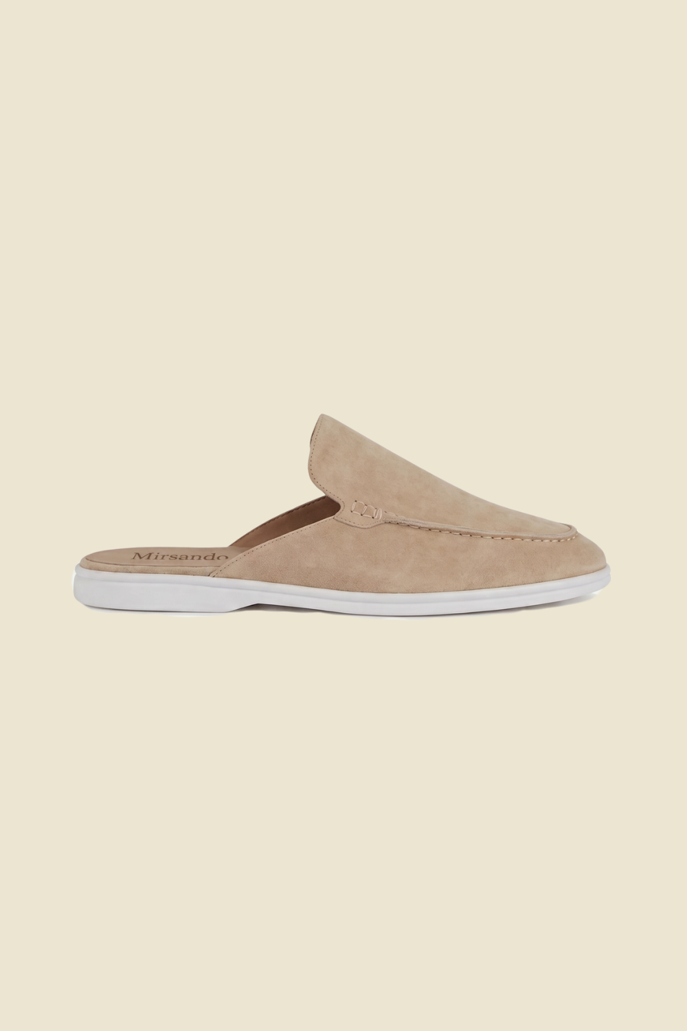 Yacht Loafer Suede Mule Beige