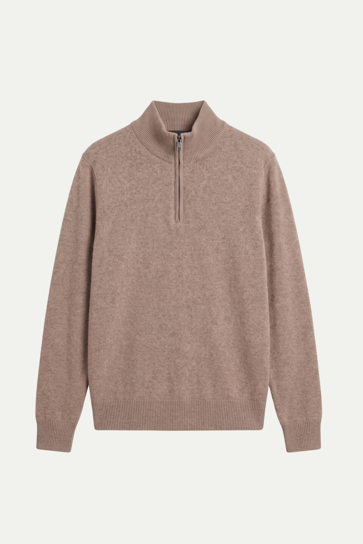 Mirsino Finest Cashmere 1/4 Zip Jumper - Beige