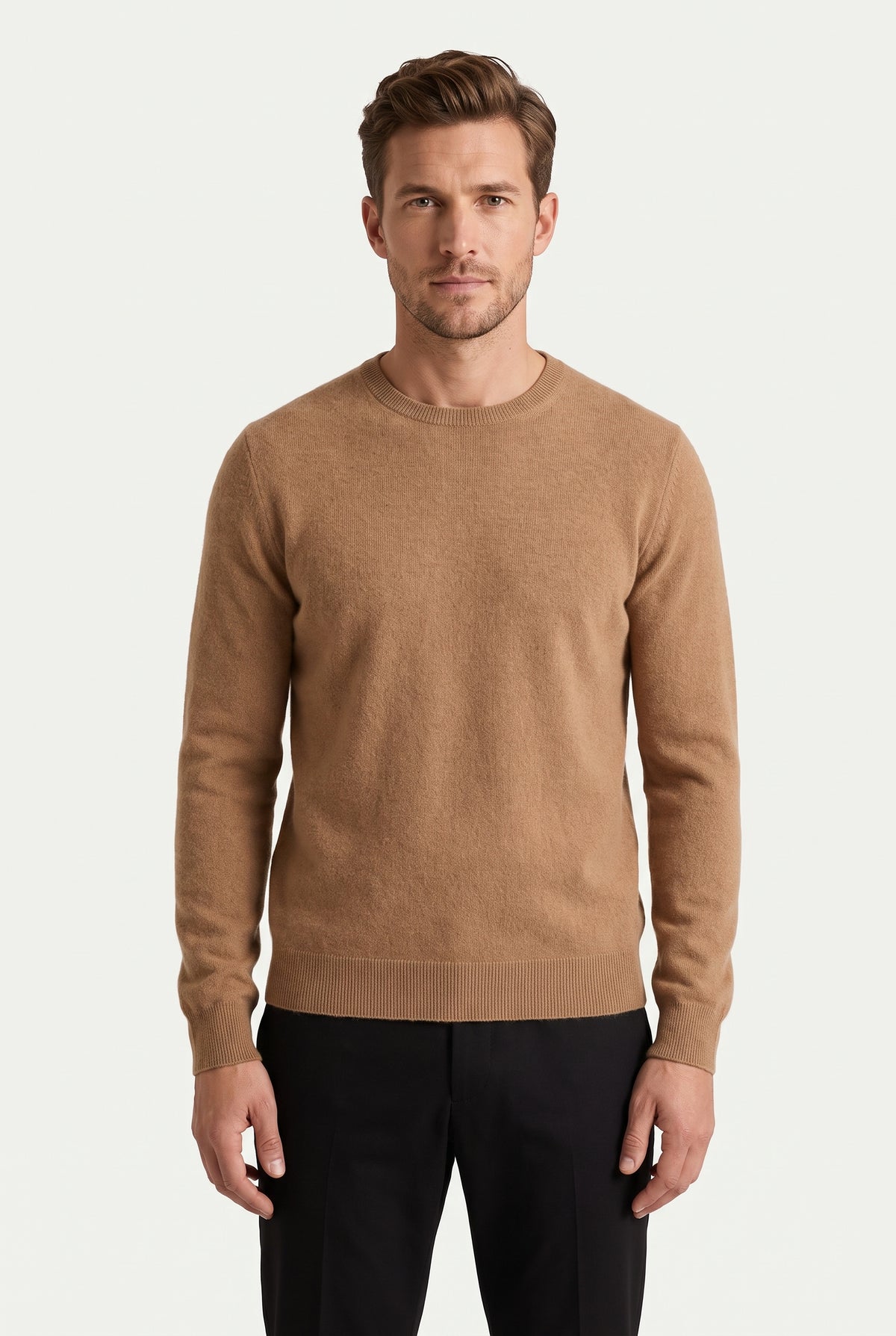 Mirsino Cashmere Crewneck Jumper Beige