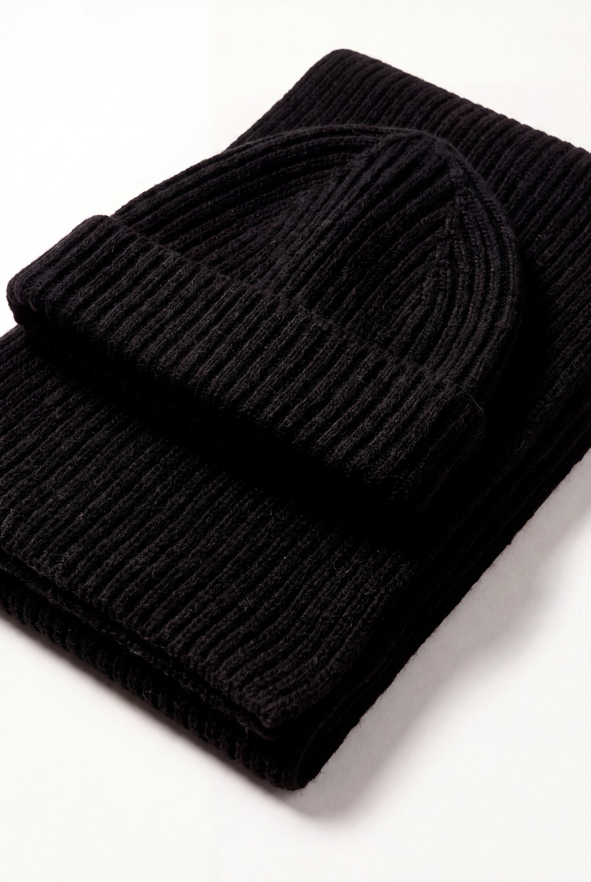Black Merino Wool Winter Set