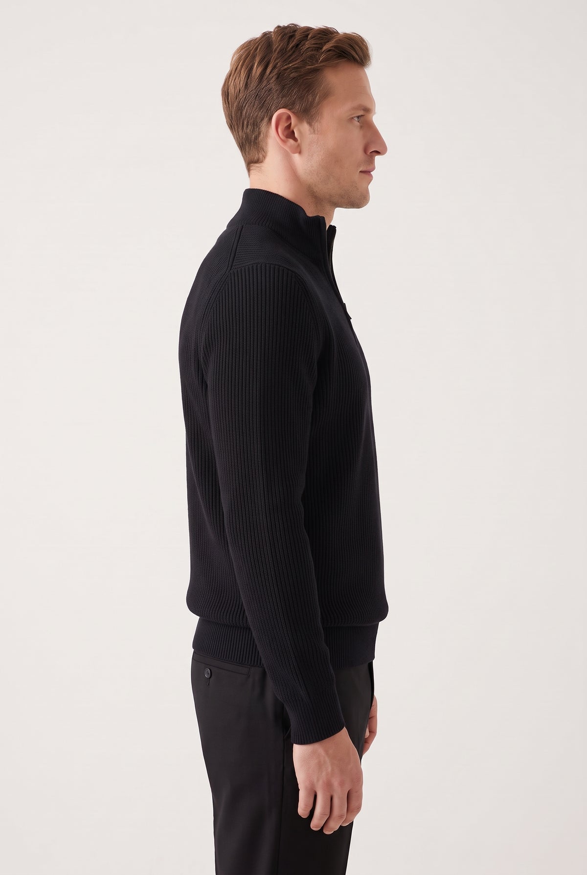 Mirsino Finest Cashmere 1/4 Zip Jumper - Black