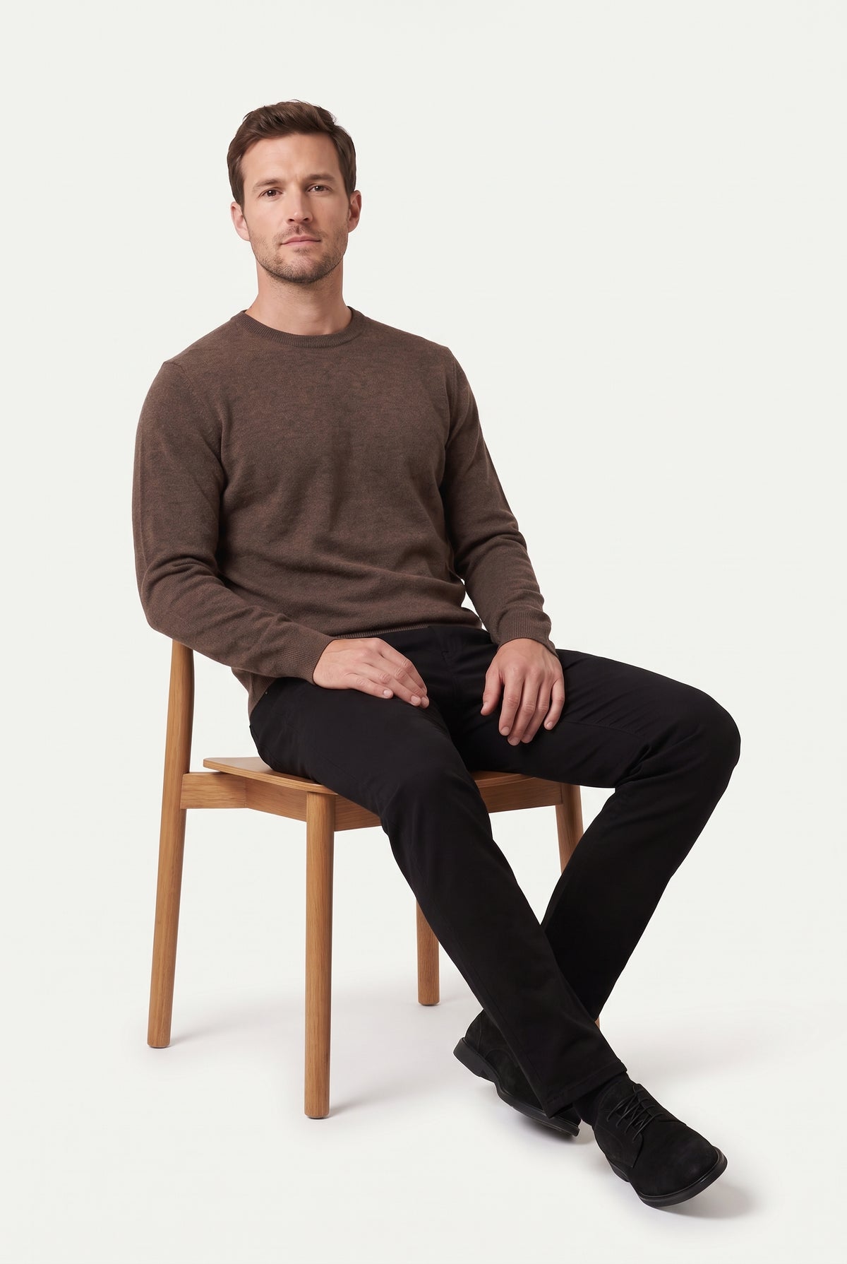 Mirsino Cashmere Crewneck Jumper Brown