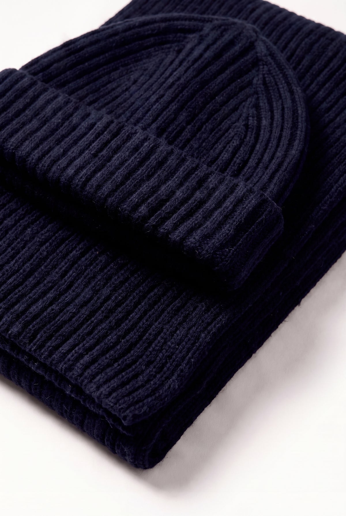 Dark Blue Merino Wool Winter Set