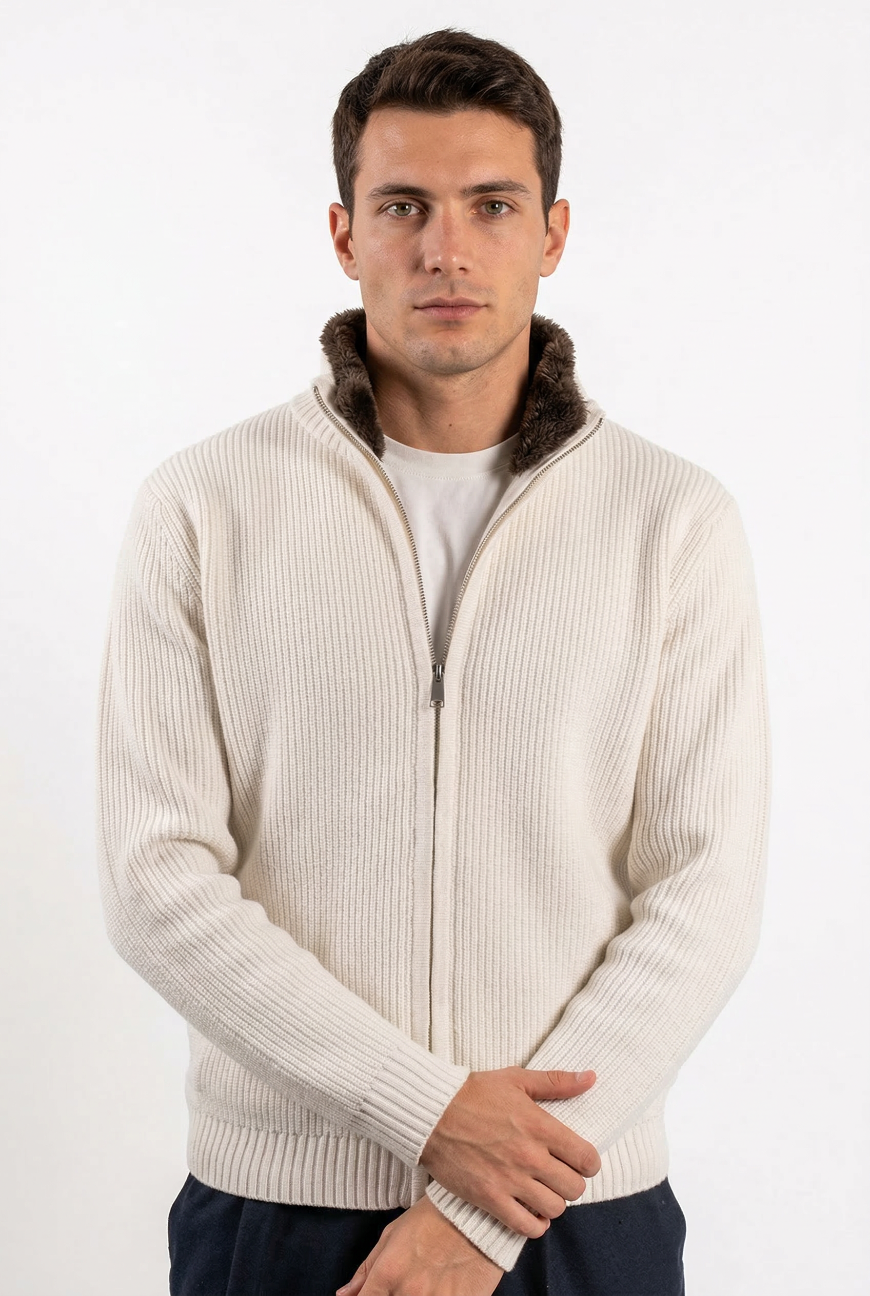 Fur Collar Wool Blouson | Beige