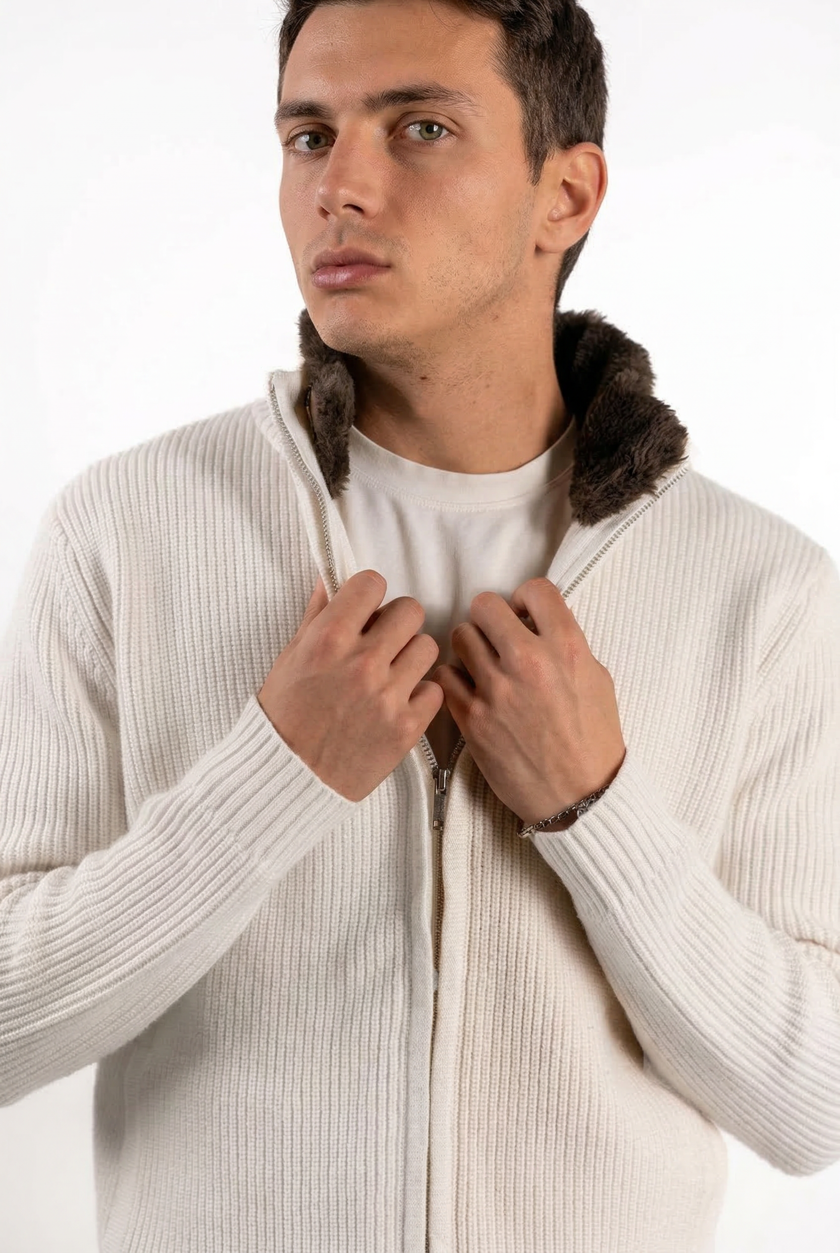 Fur Collar Wool Blouson | Beige