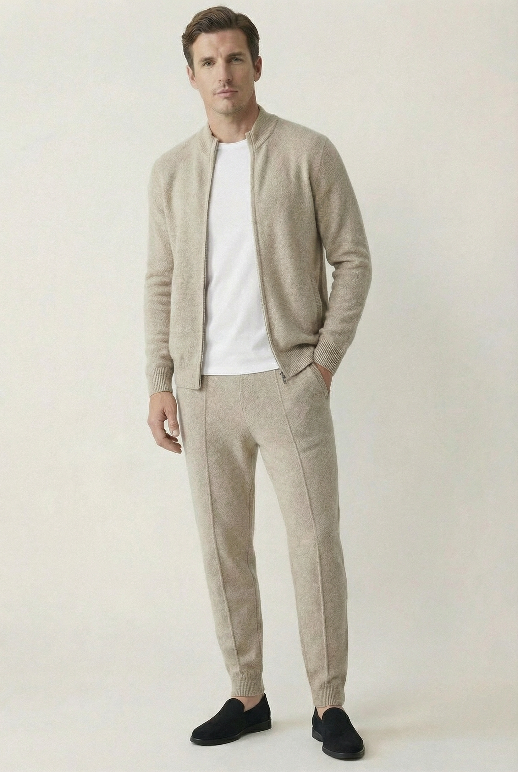 Premium Wool Zip Set - Sand
