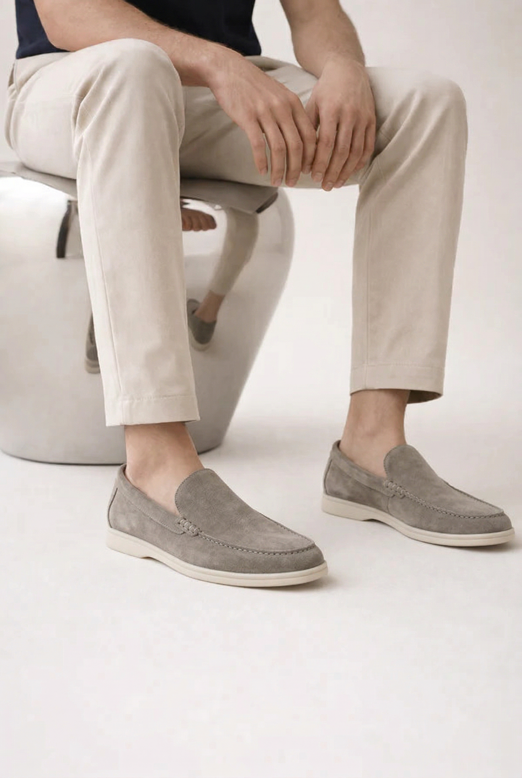 Suede Loafers Grey