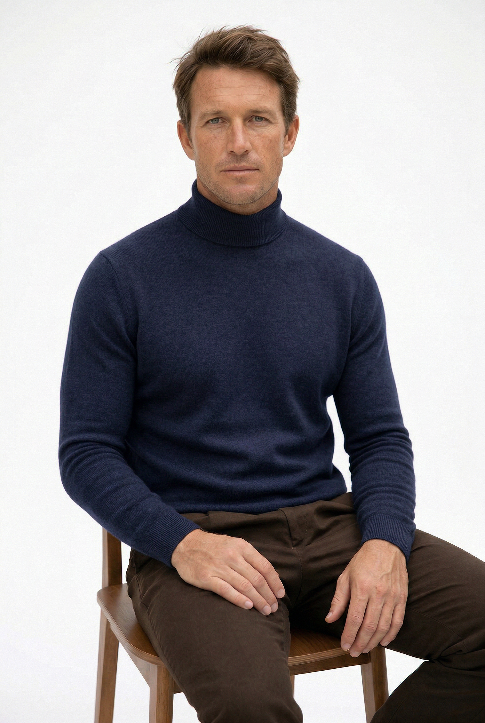 Cashmere Turtleneck Sweater Navy