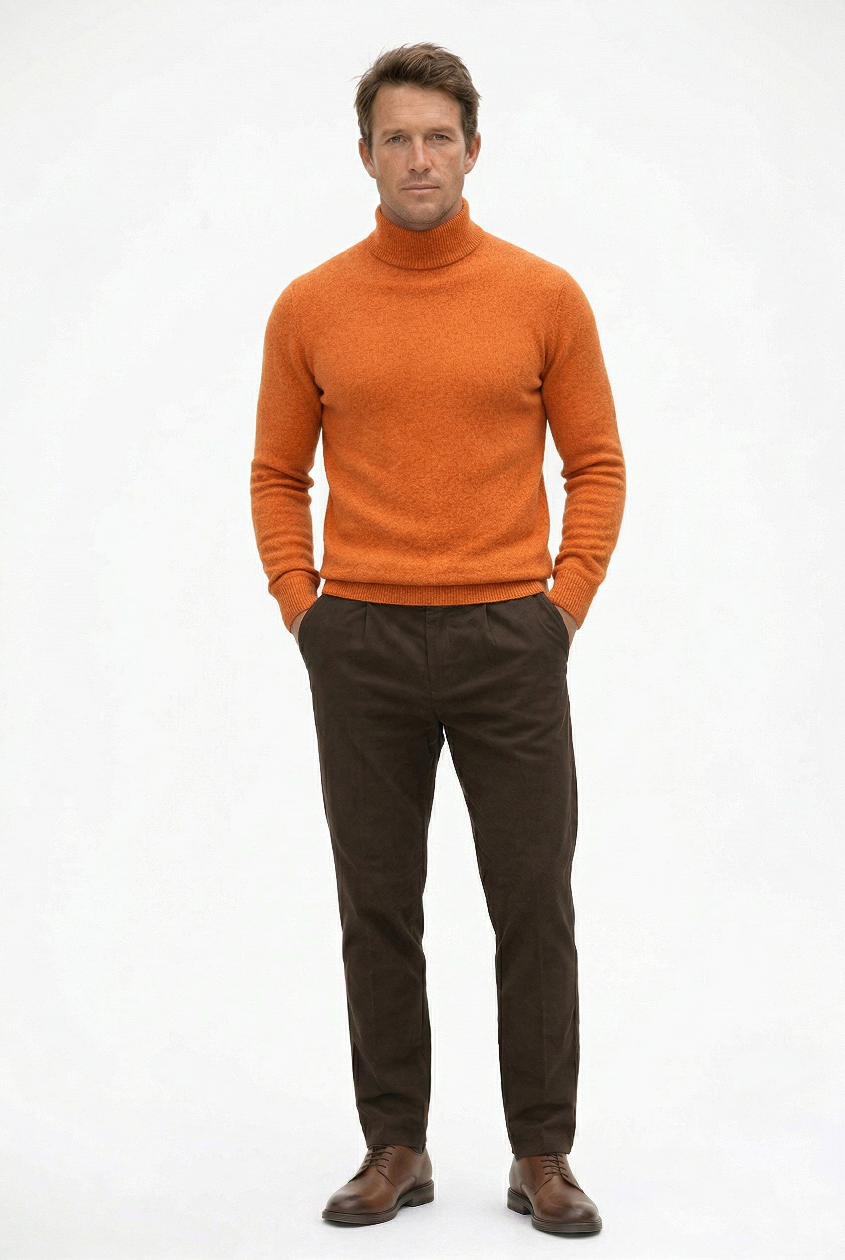 Cashmere Turtleneck Sweater Orange