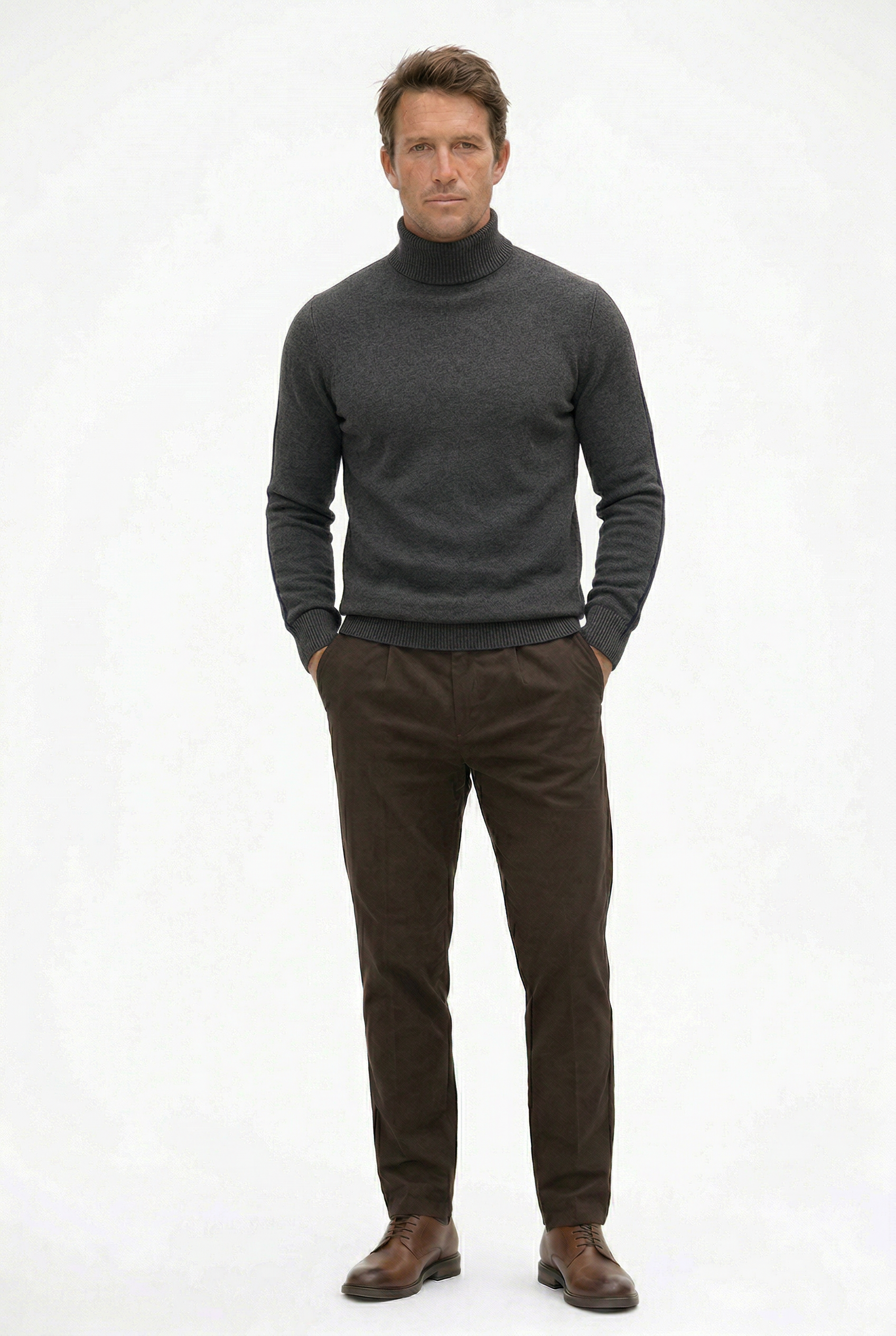 Cashmere Turtleneck Sweater Midnight Graphite