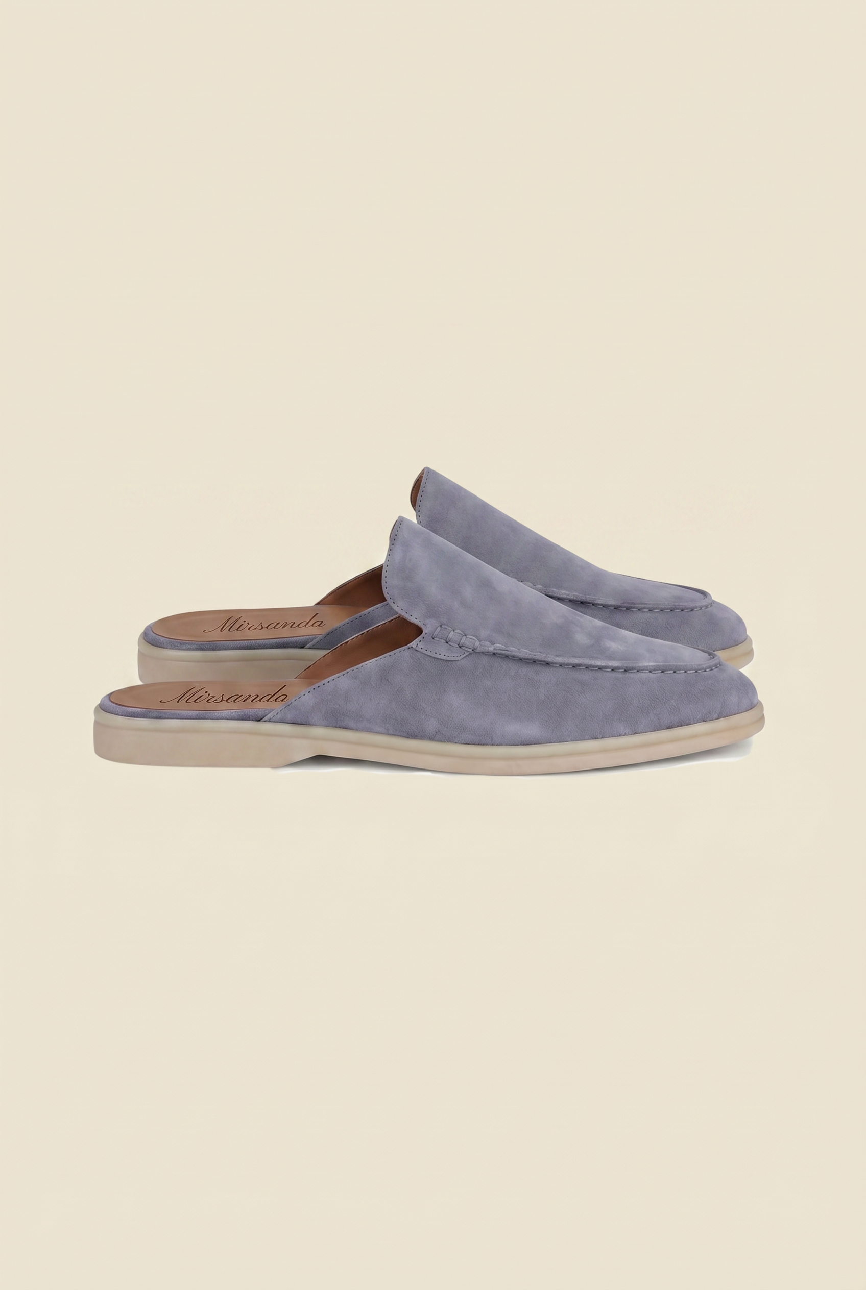 Yacht Loafer Suede Mule Baby Blue