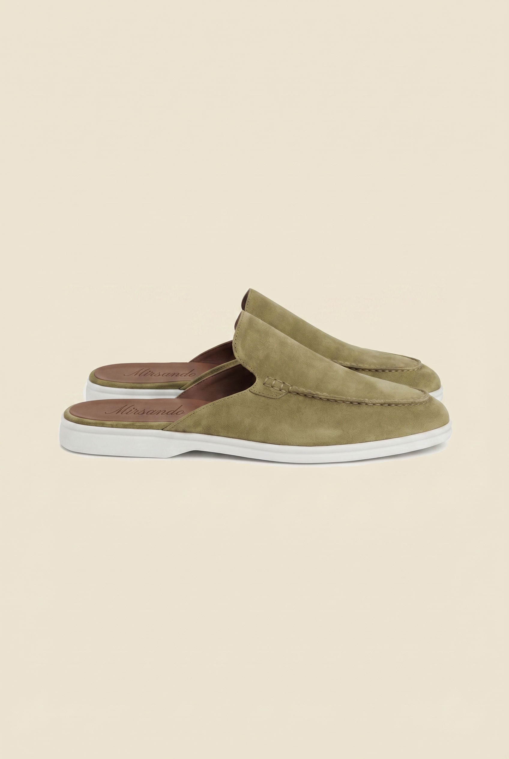 Yacht Loafer Suede Mule Olive