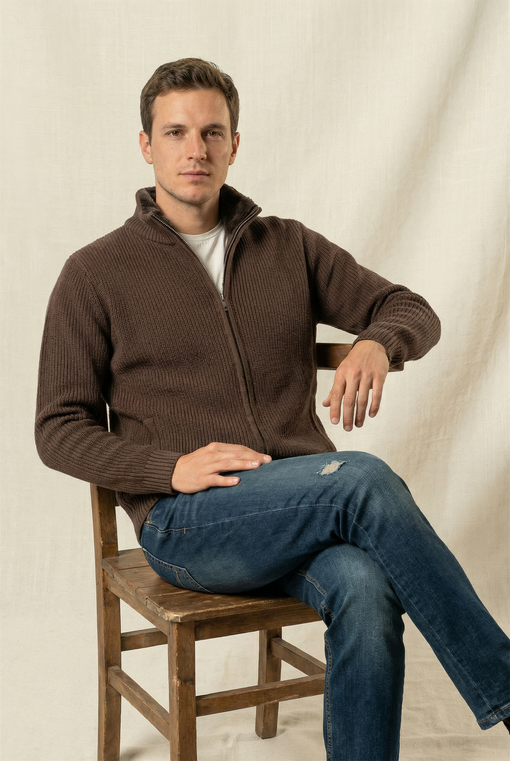 Fur Collar Wool Blouson | Brown